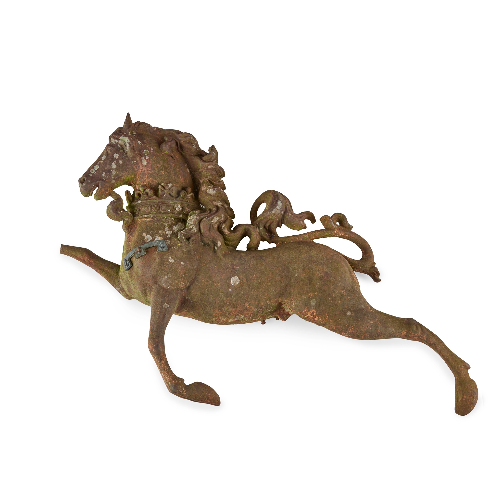 A CAST IRON UNICORN ARMORIAL SUPPORTER