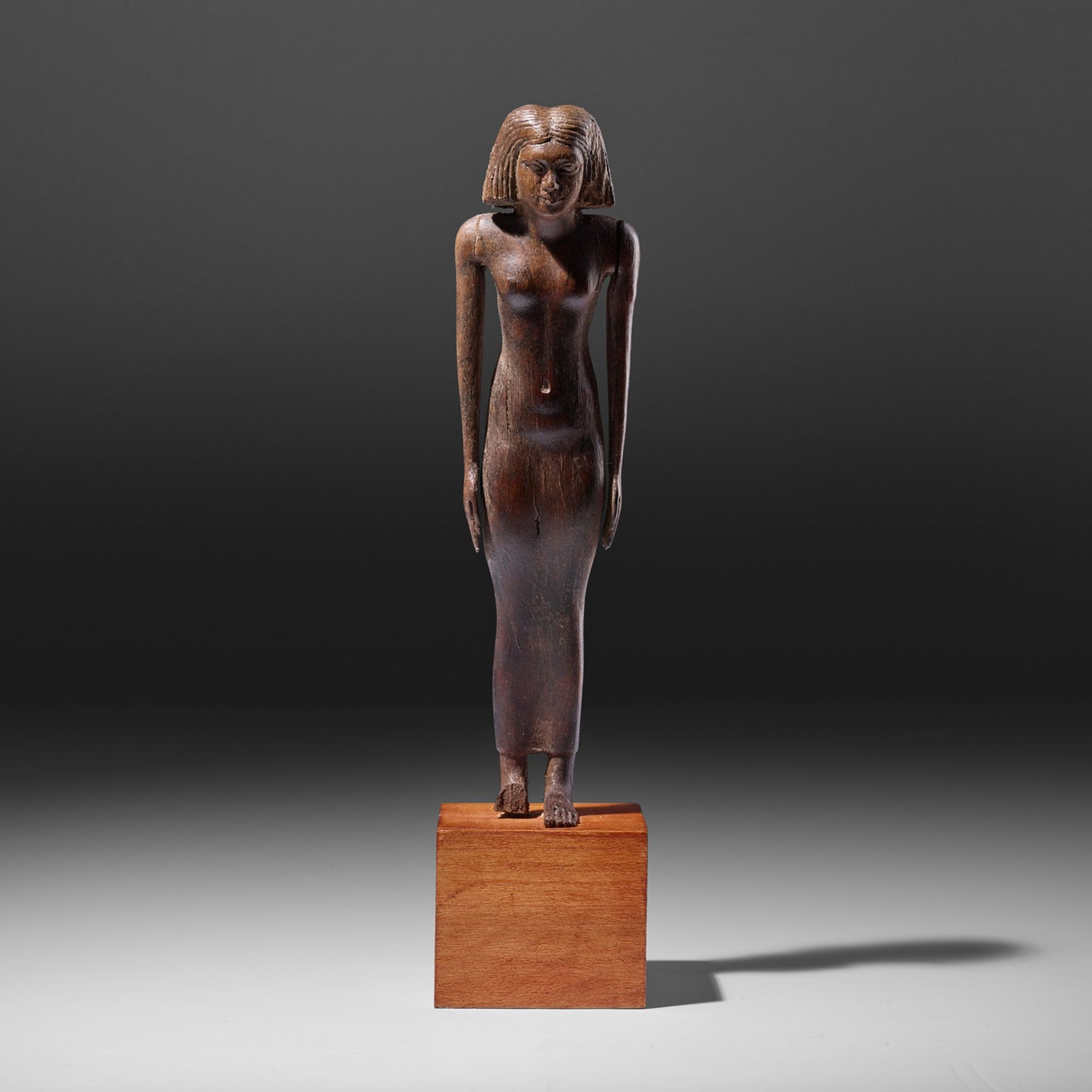 ANCIENT EGYPTIAN WOODEN FIGURE, KA