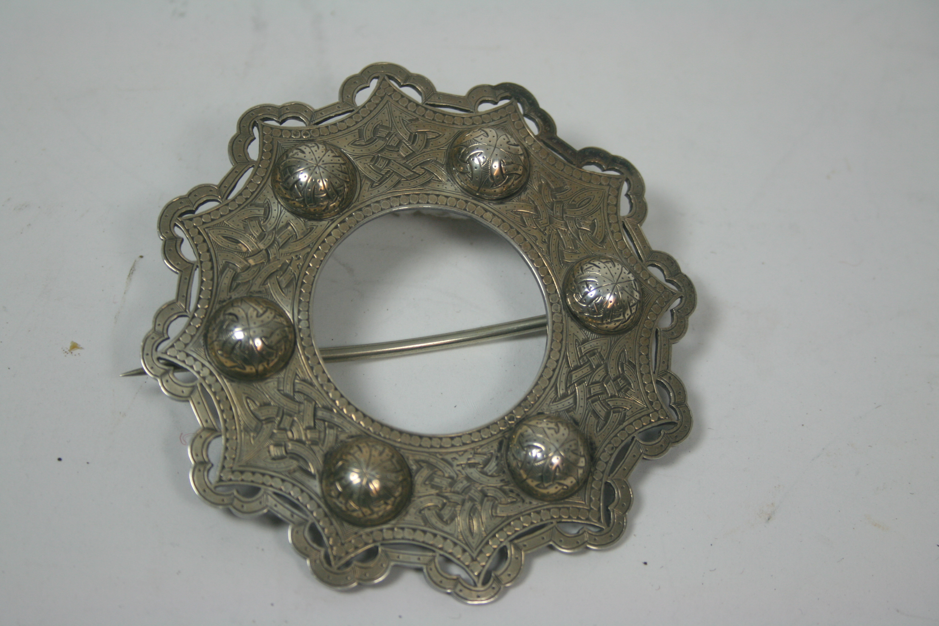 A Victorian plaid brooch