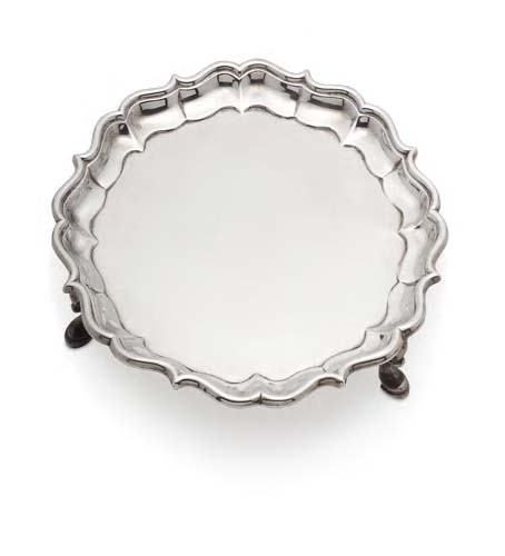 A George II Scottish silver waiter,