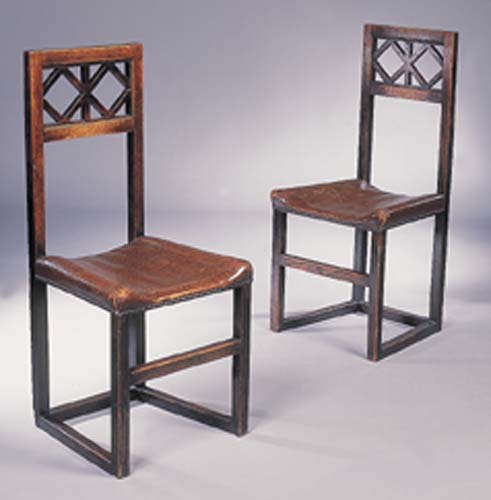 A pair of Scottish School Arts and Crafts side chairs