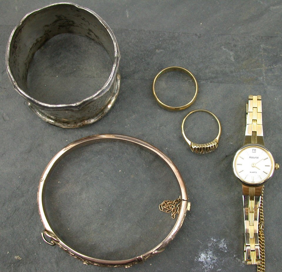 A lady's gold wrist watch,