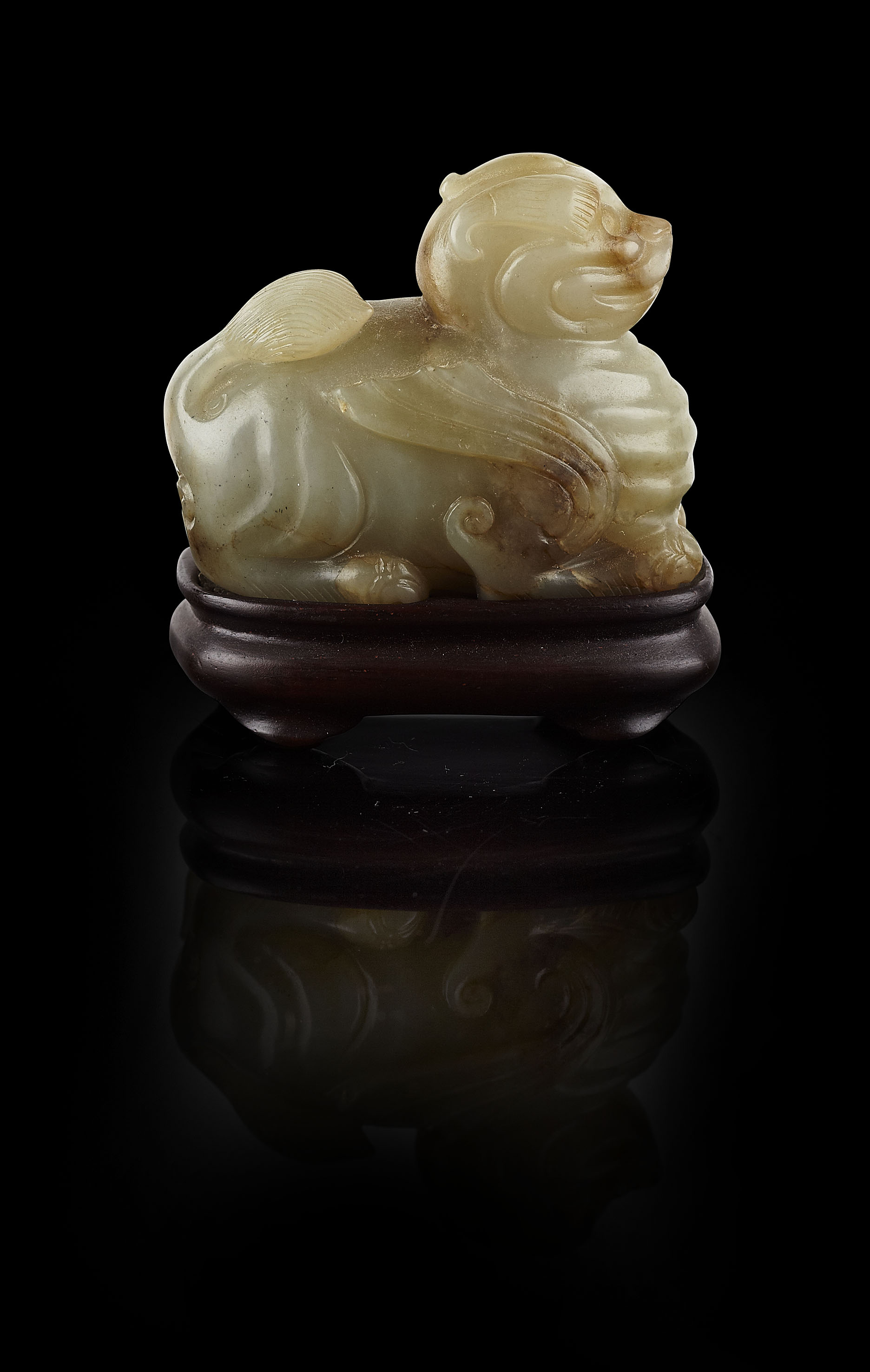 SMALL CHINESE JADE FIGURE OF A MYTHICAL BEAST