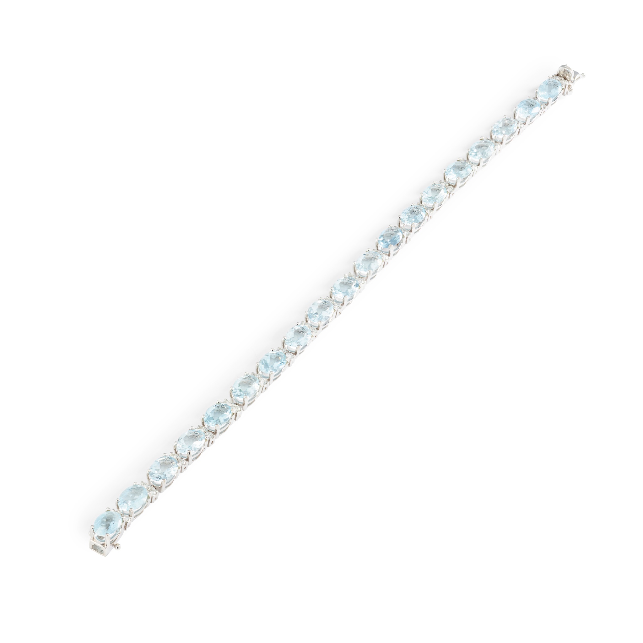 An aquamarine and diamond bracelet