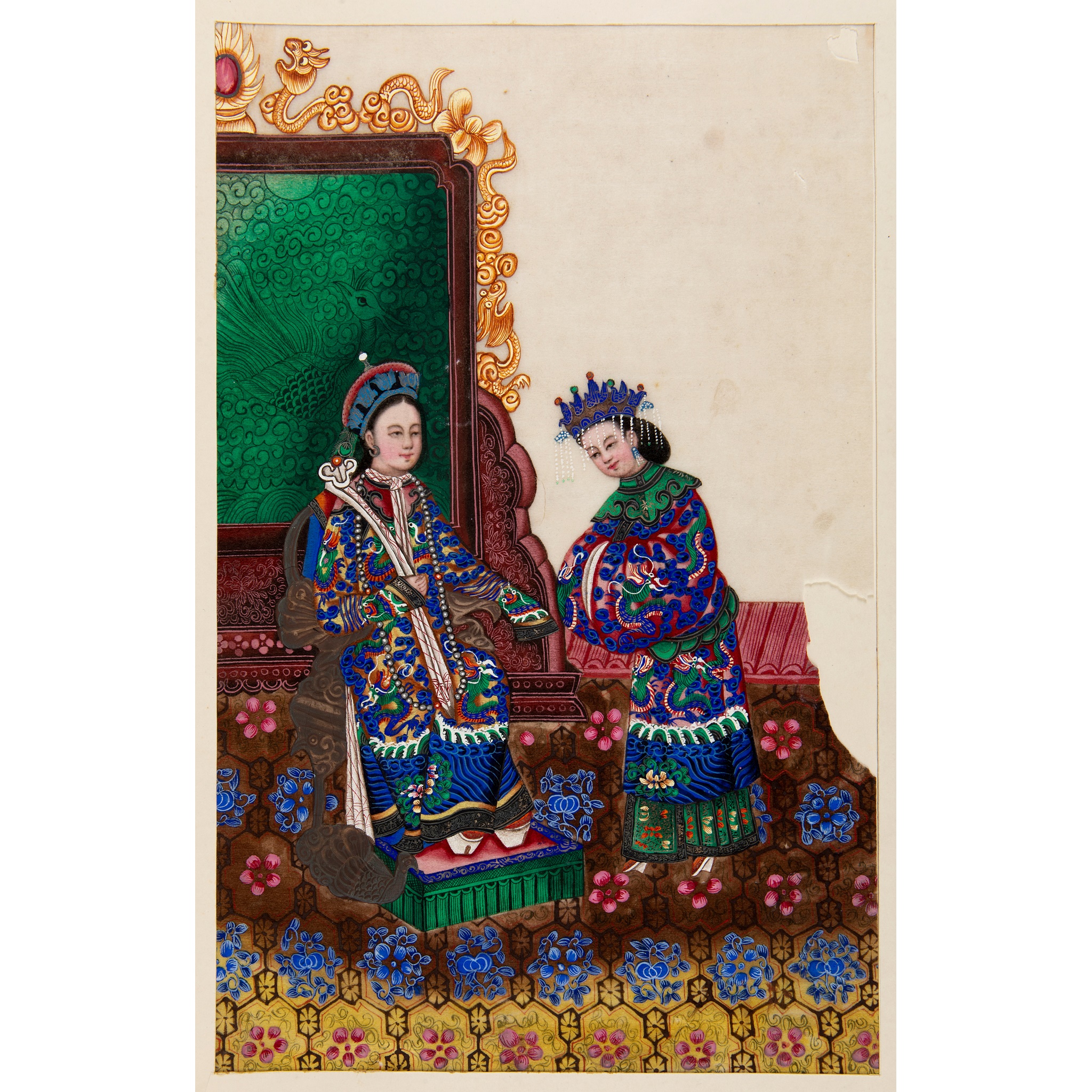 ALBUM OF SEVENTEEN FINE PAINTINGS ON PITH PAPER