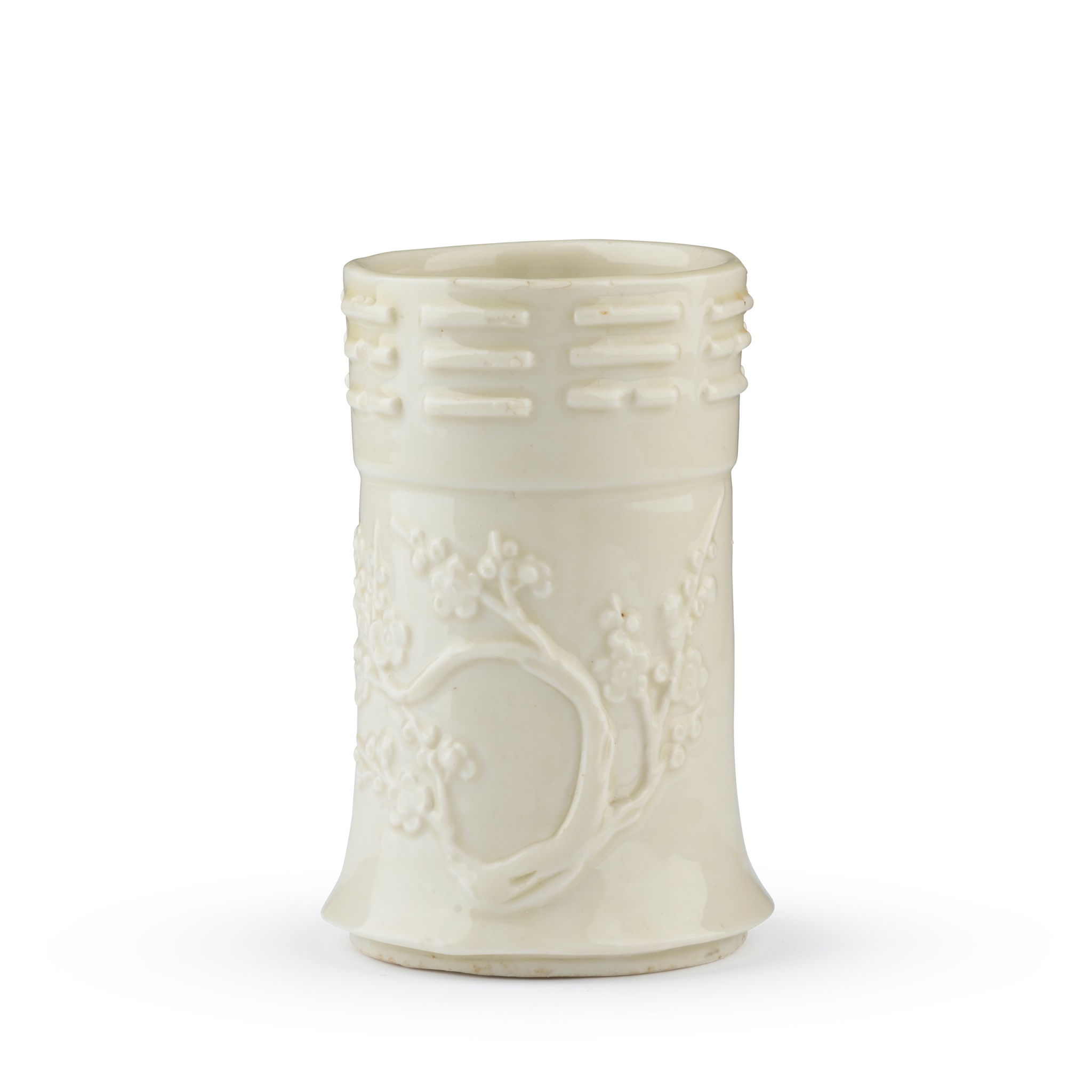 DEHUA 'BAGUA AND PRUNUS' BRUSH POT
