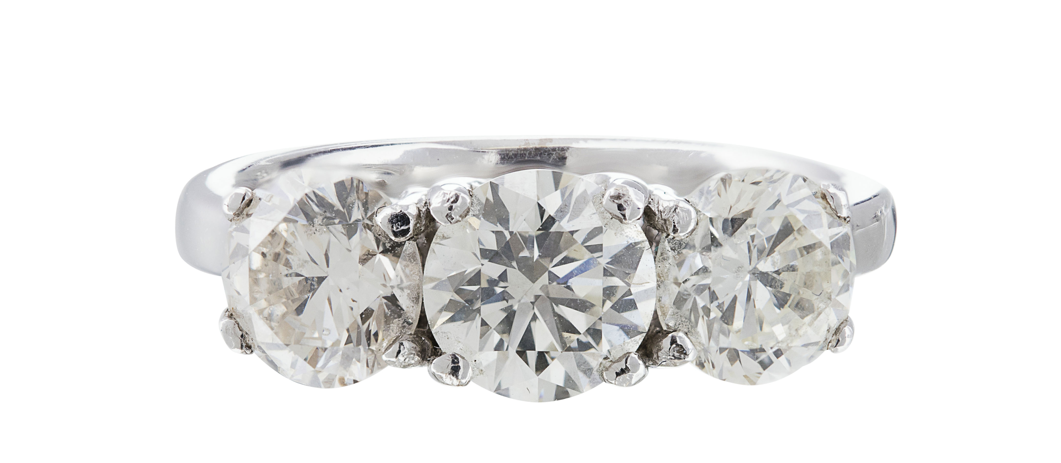 A three stone diamond ring