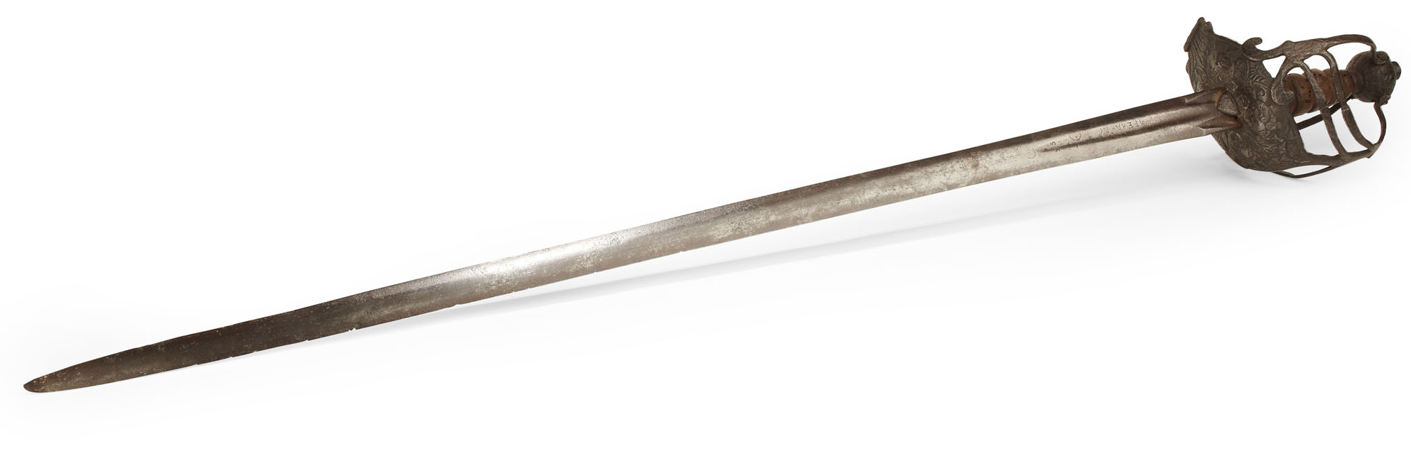 An English mortuary hilted broad sword, circa 1630
