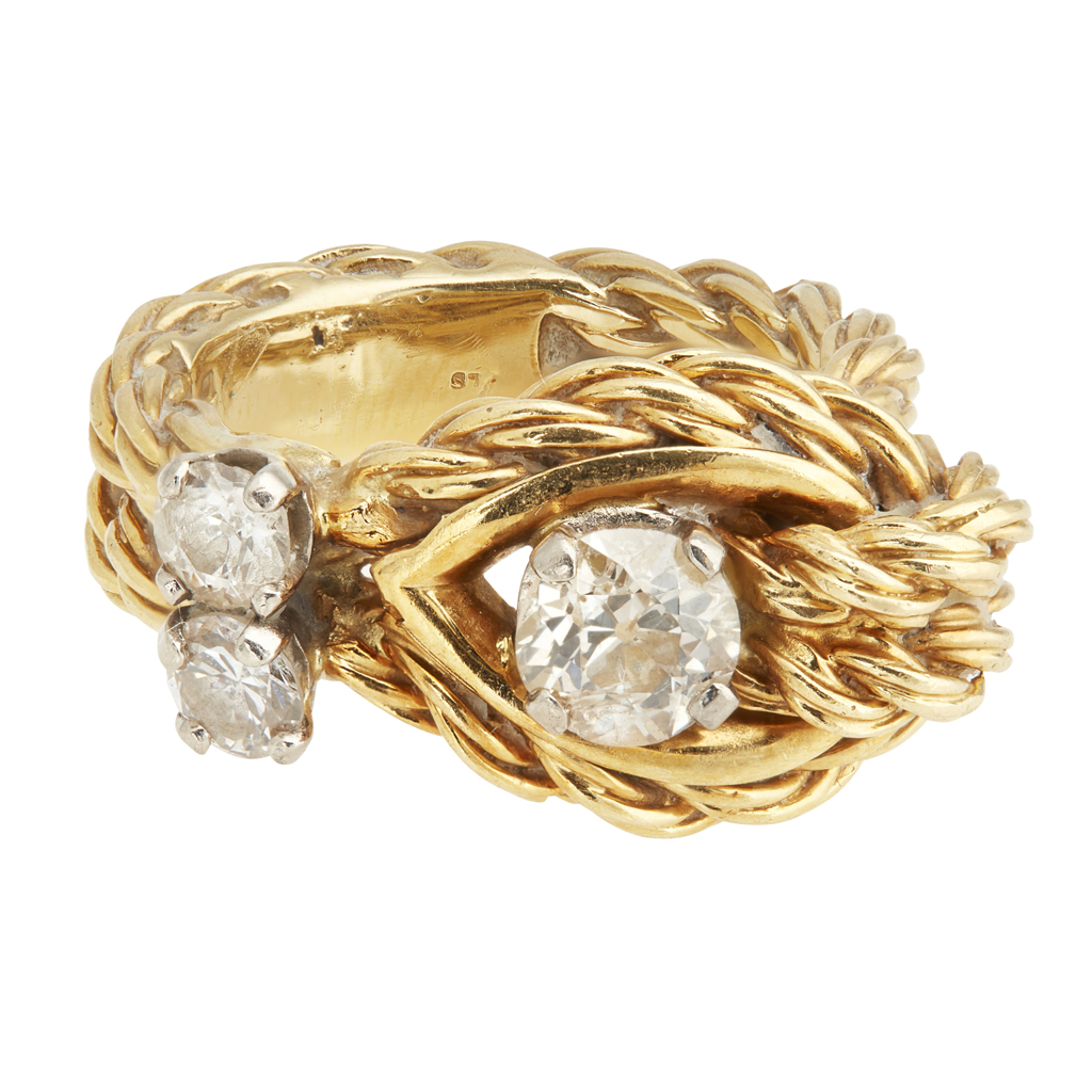 An 18k gold diamond set ring, Kutchinsky