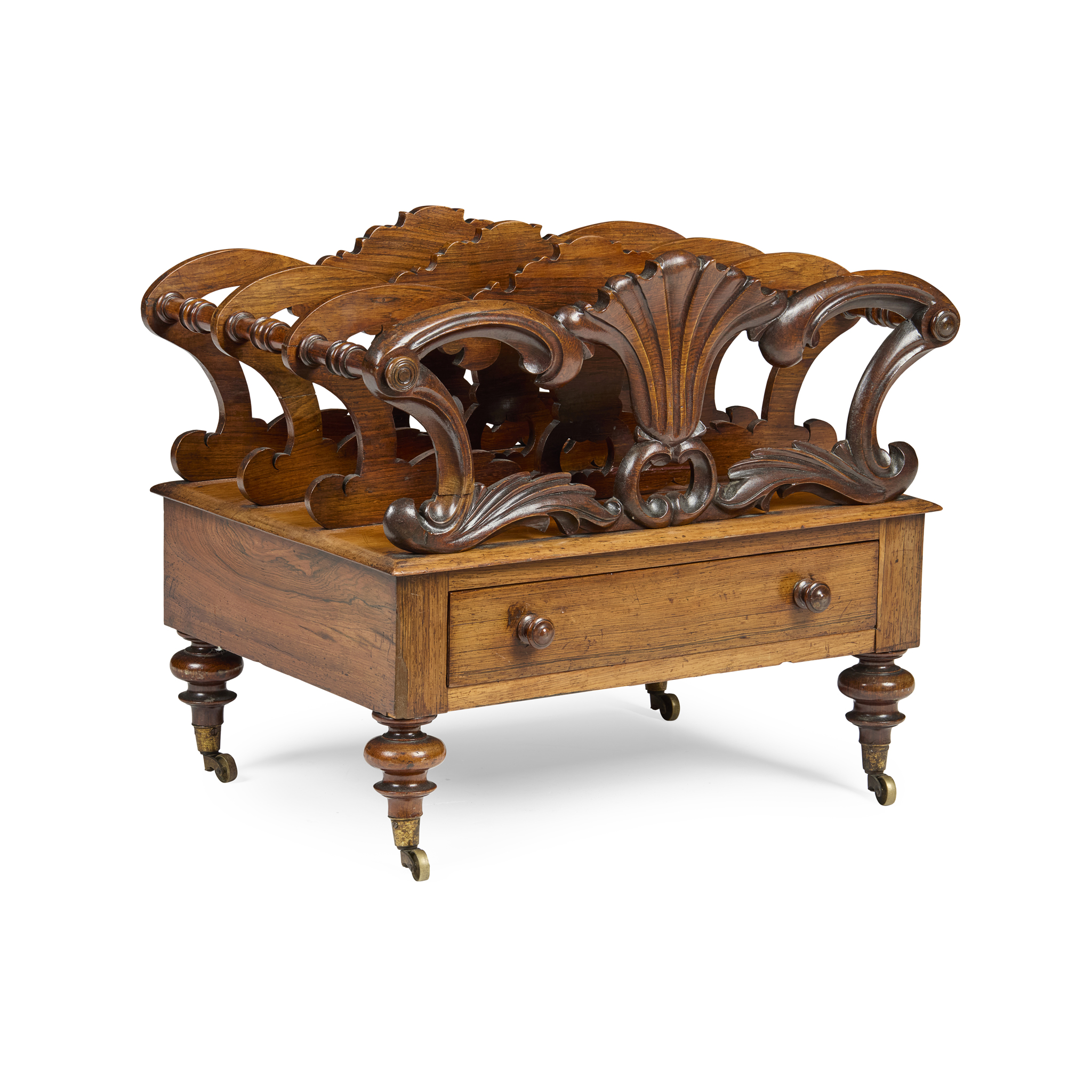 EARLY VICTORIAN ROSEWOOD CANTERBURY