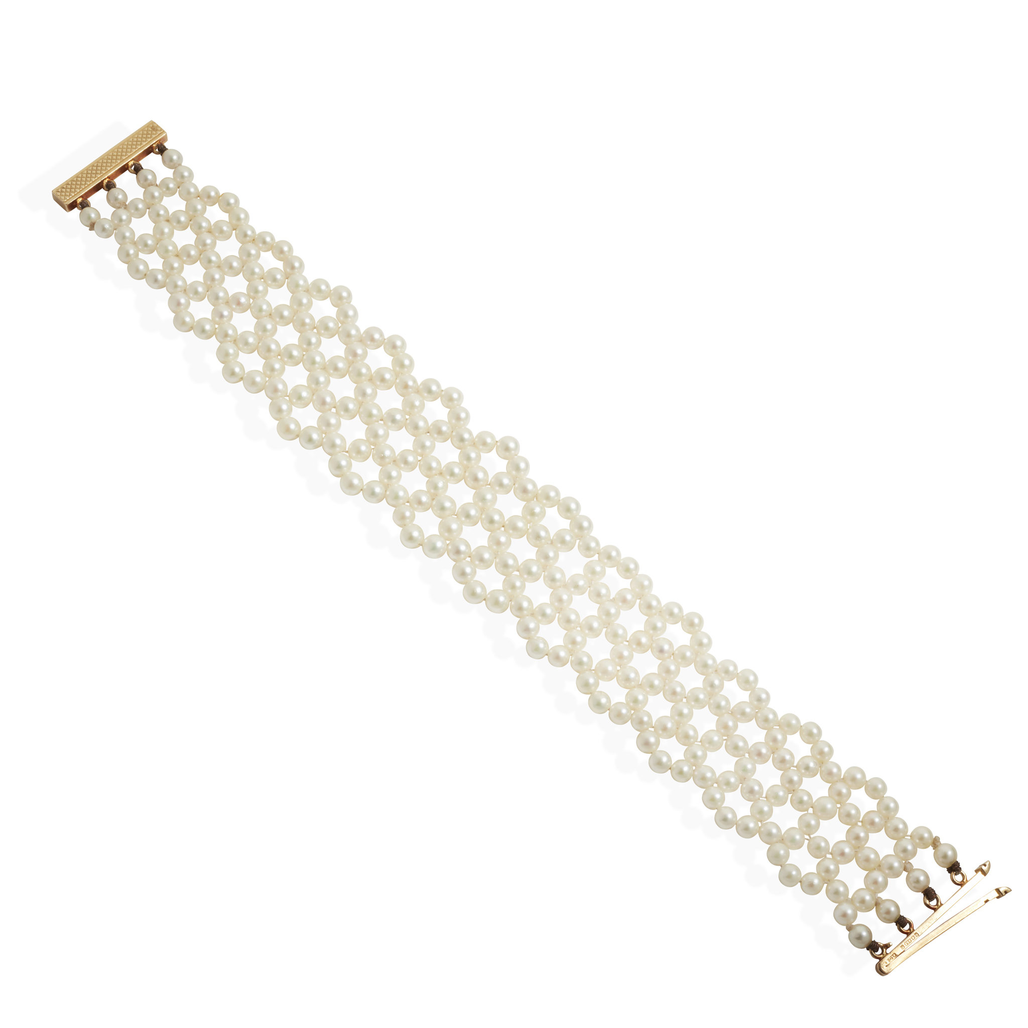 A woven pearl bracelet