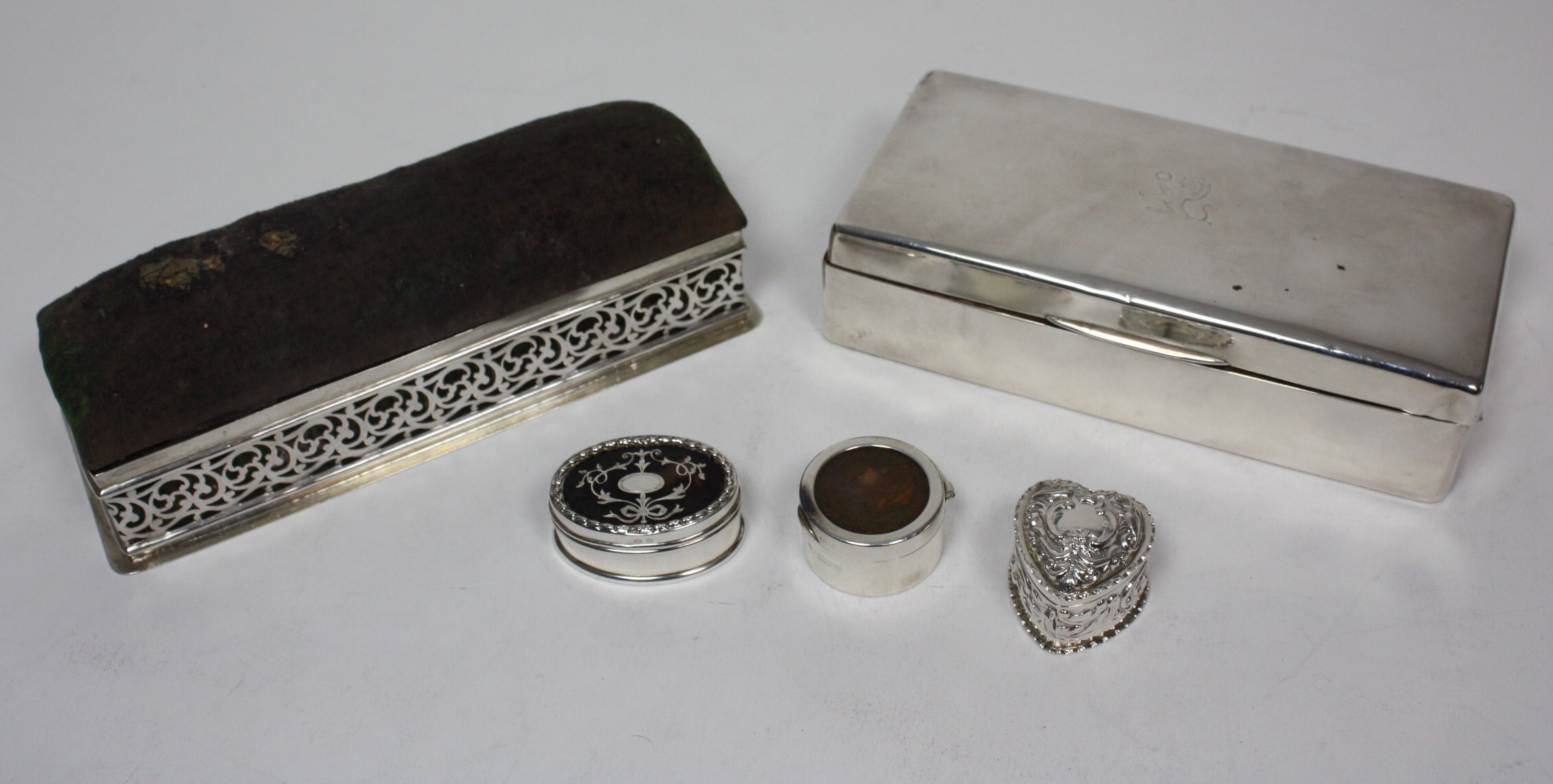 A silver and tortoiseshell box