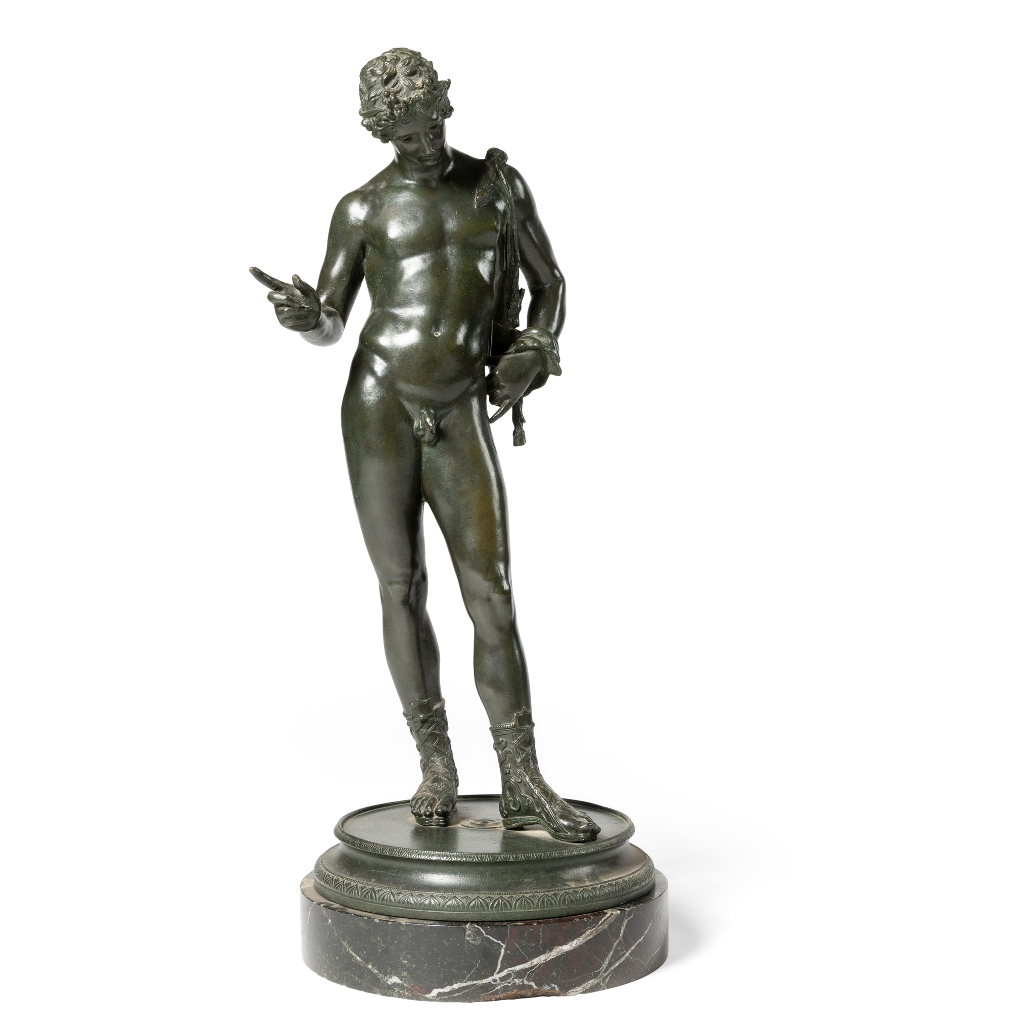 A BRONZE FIGURE OF DIONYSIUS, AFTER THE ANTIQUE