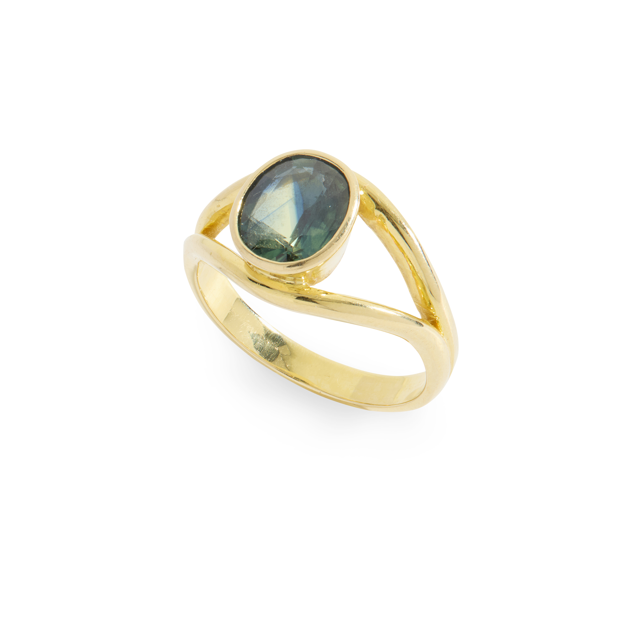 A green sapphire ring