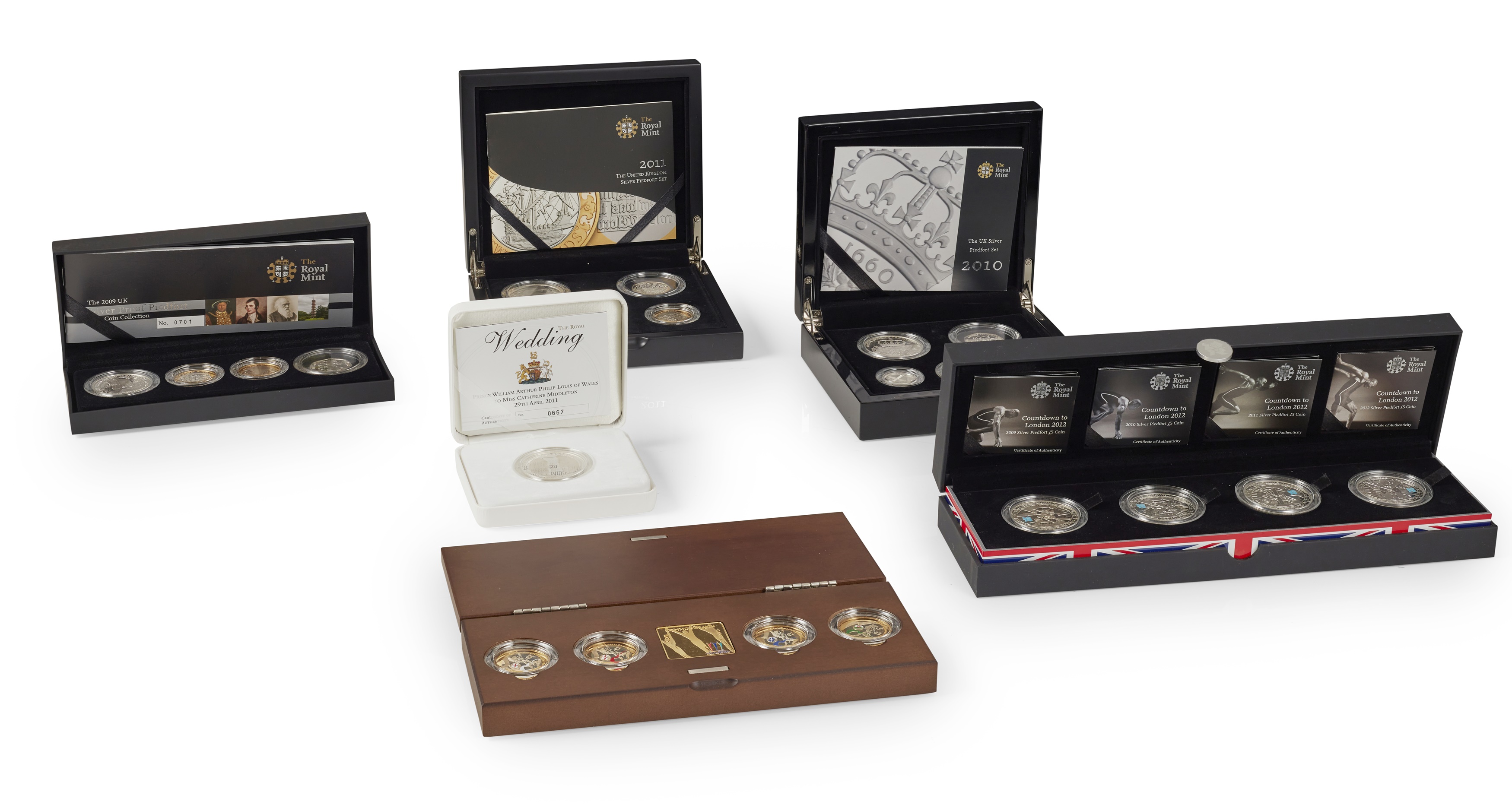 A collection of Royal Mint Piedfort silver proof coins