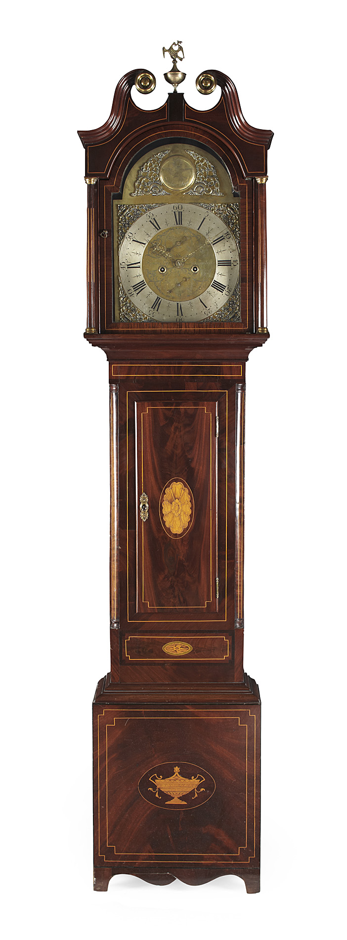 SCOTTISH MAHOGANY AND INLAY LONGCASE CLOCK BY HENDRIC OGG, DUNFERMLINE