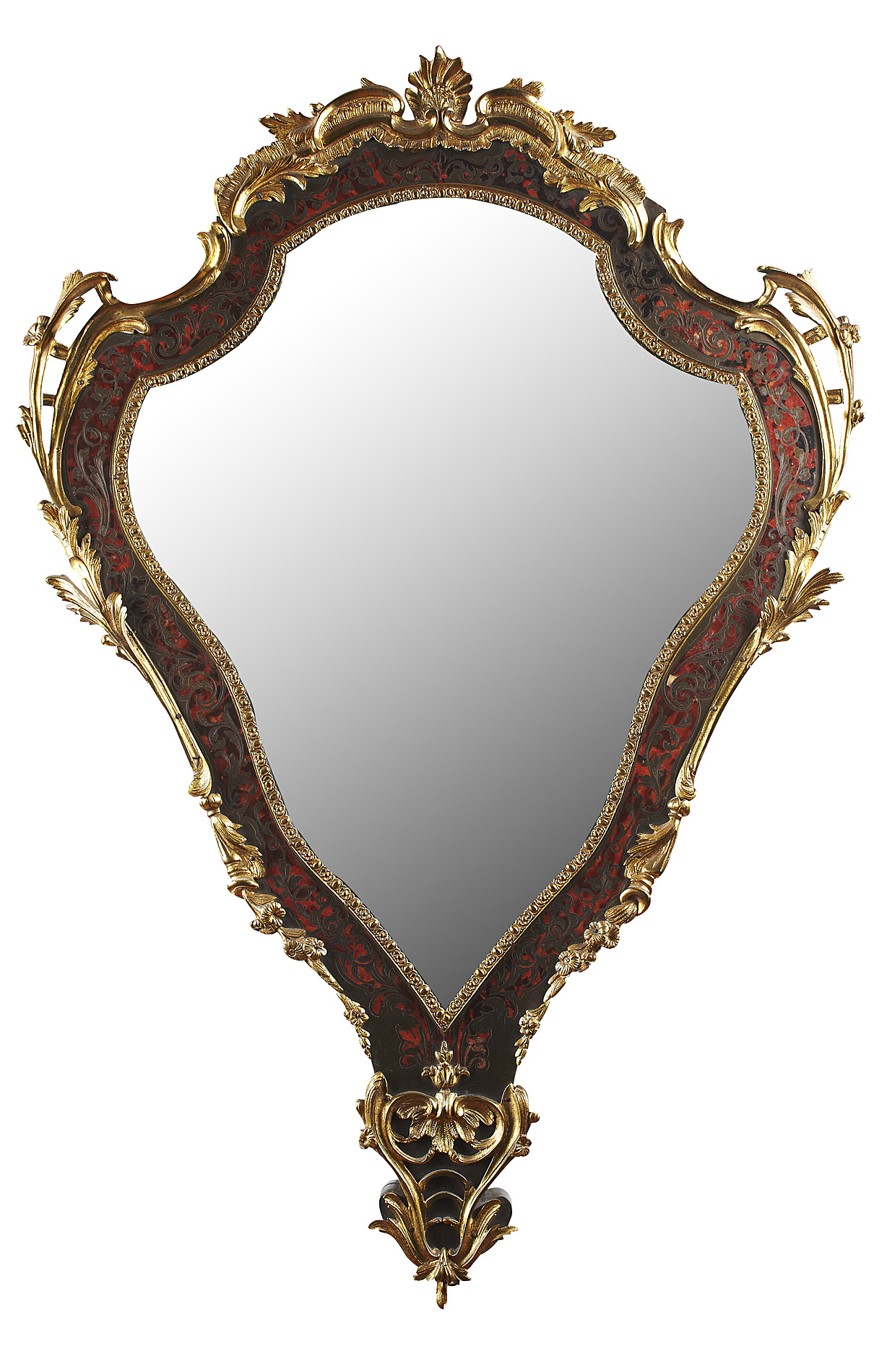 NAPOLEON III BOULLE MARQUETRY AND GILT METAL MOUNTED MIRROR