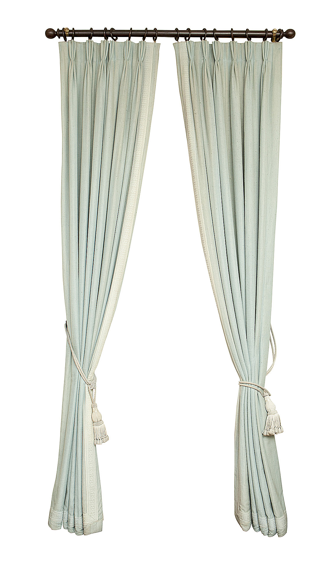 THREE PAIRS OF LINED CURTAINS