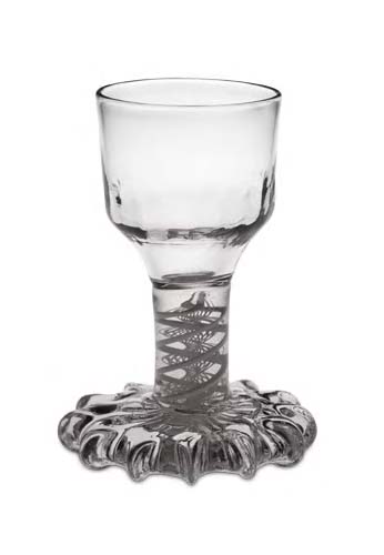 An opaque twist stem firing glass, circa 1770,