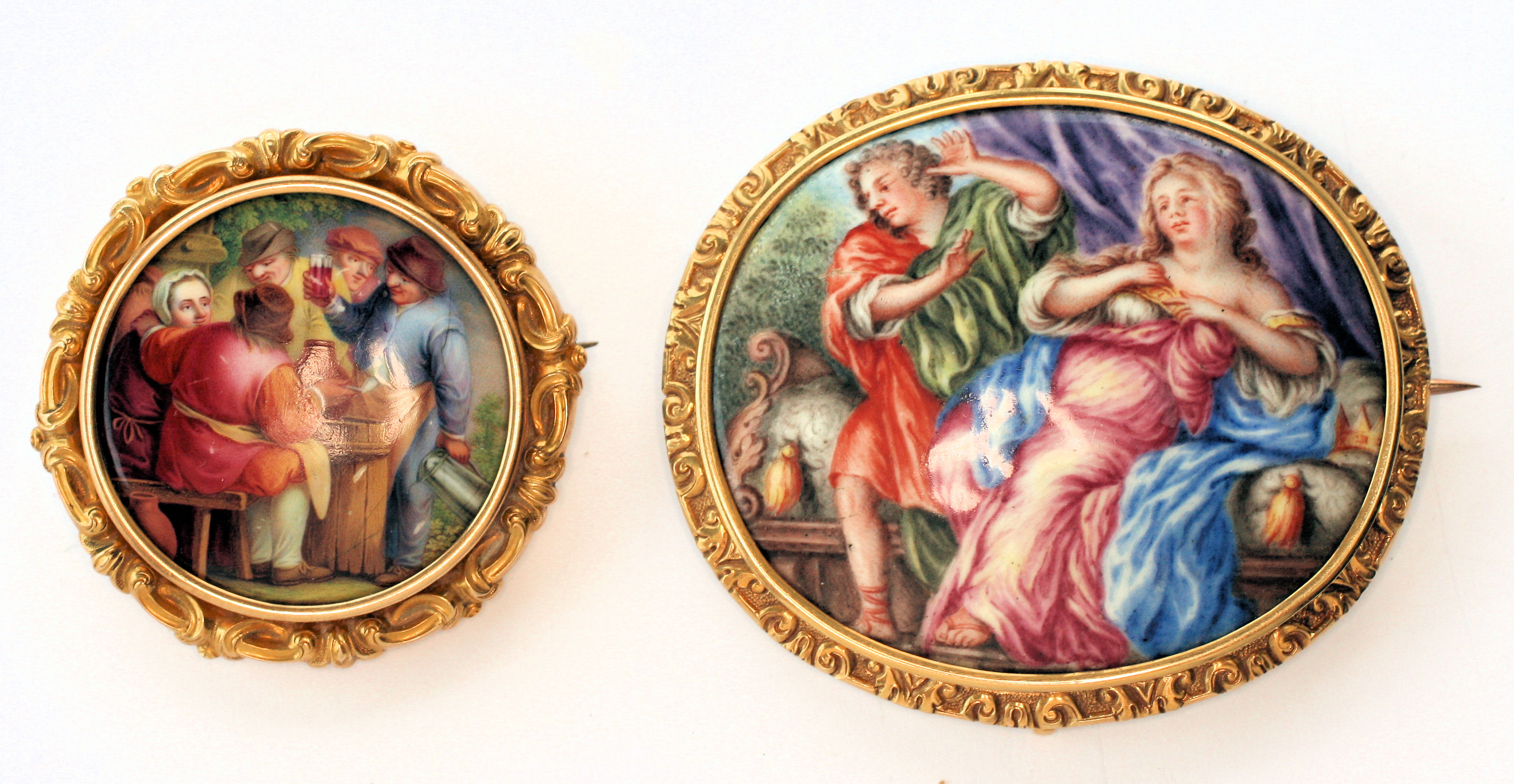 A large enamel on copper plaque