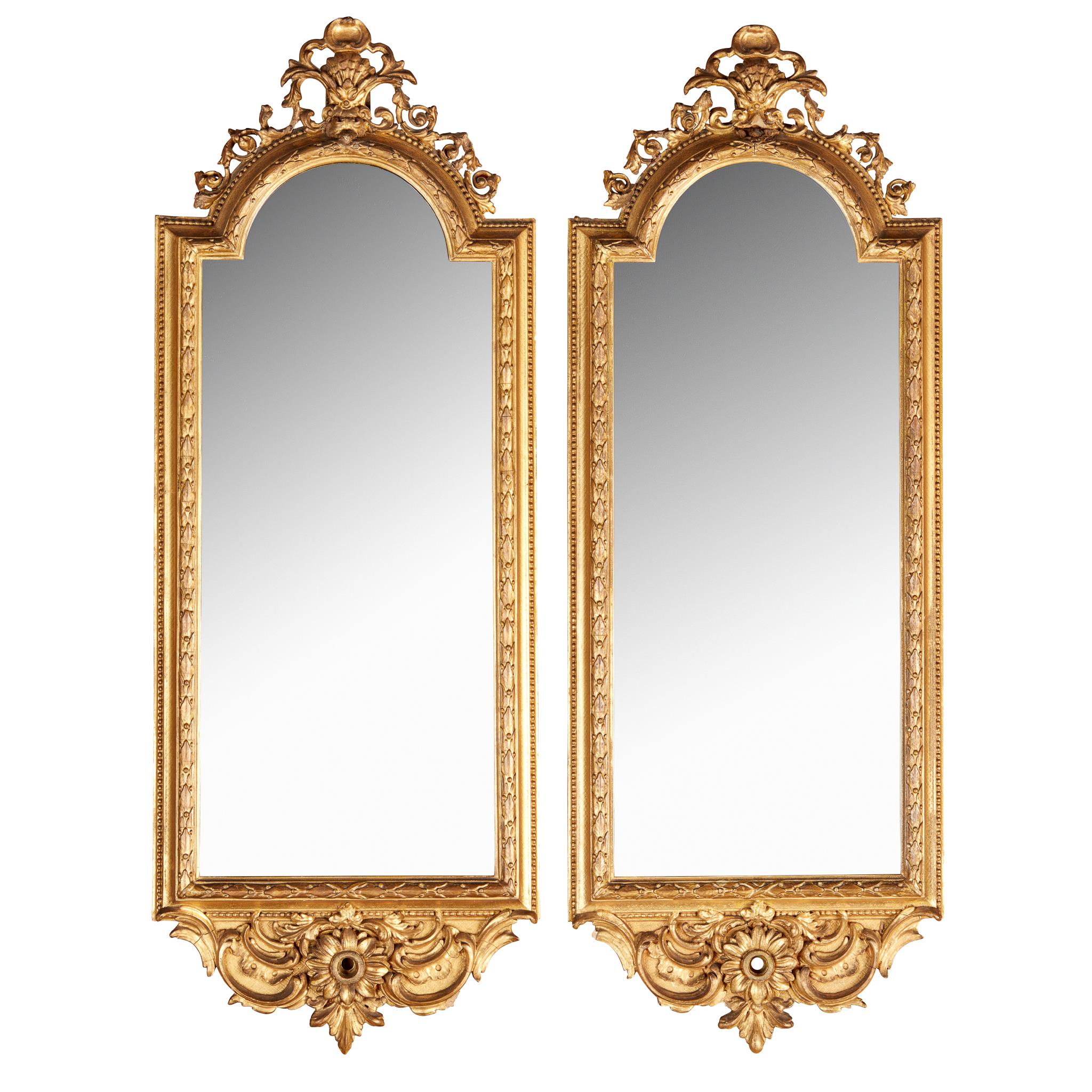 PAIR OF FRENCH GILTWOOD PIER MIRRORS