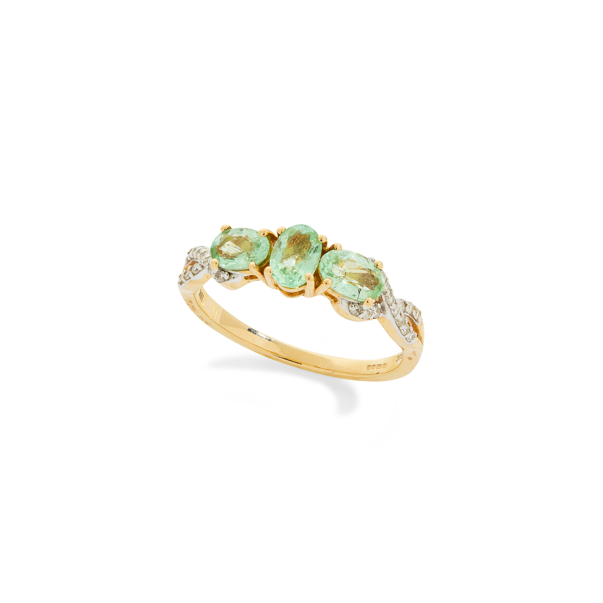 An 18ct gold Paraiba tourmaline and diamond ring