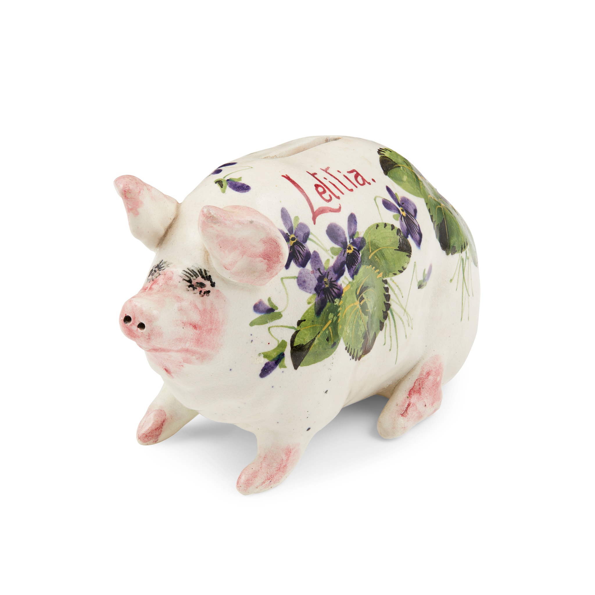 A RARE WEMYSS WARE MONEY BOX PIG