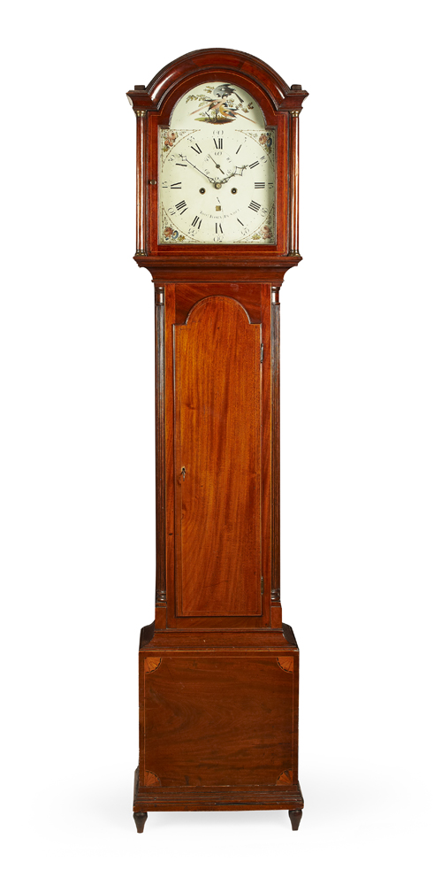 A George III Scottish mahogany and inlaid longcase clock By Thomas Ivory, Dundee