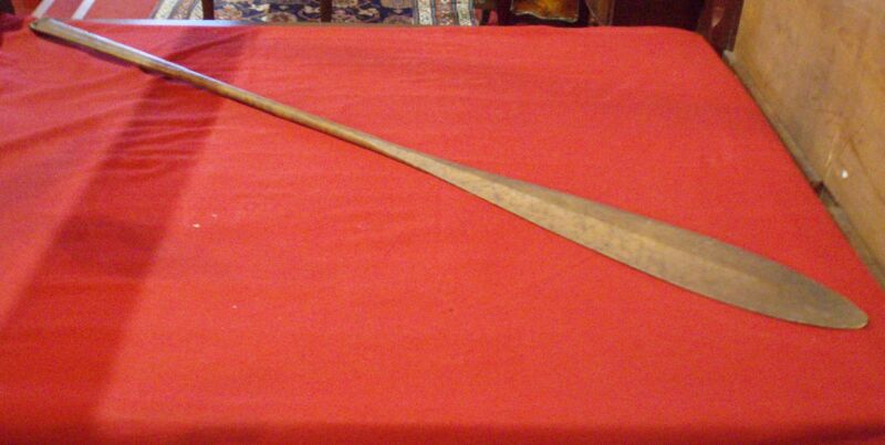A late 19th century burr wood paddle