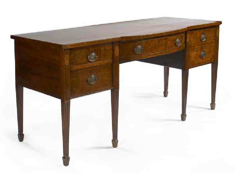 A George III mahogany and ebony strung sideboard