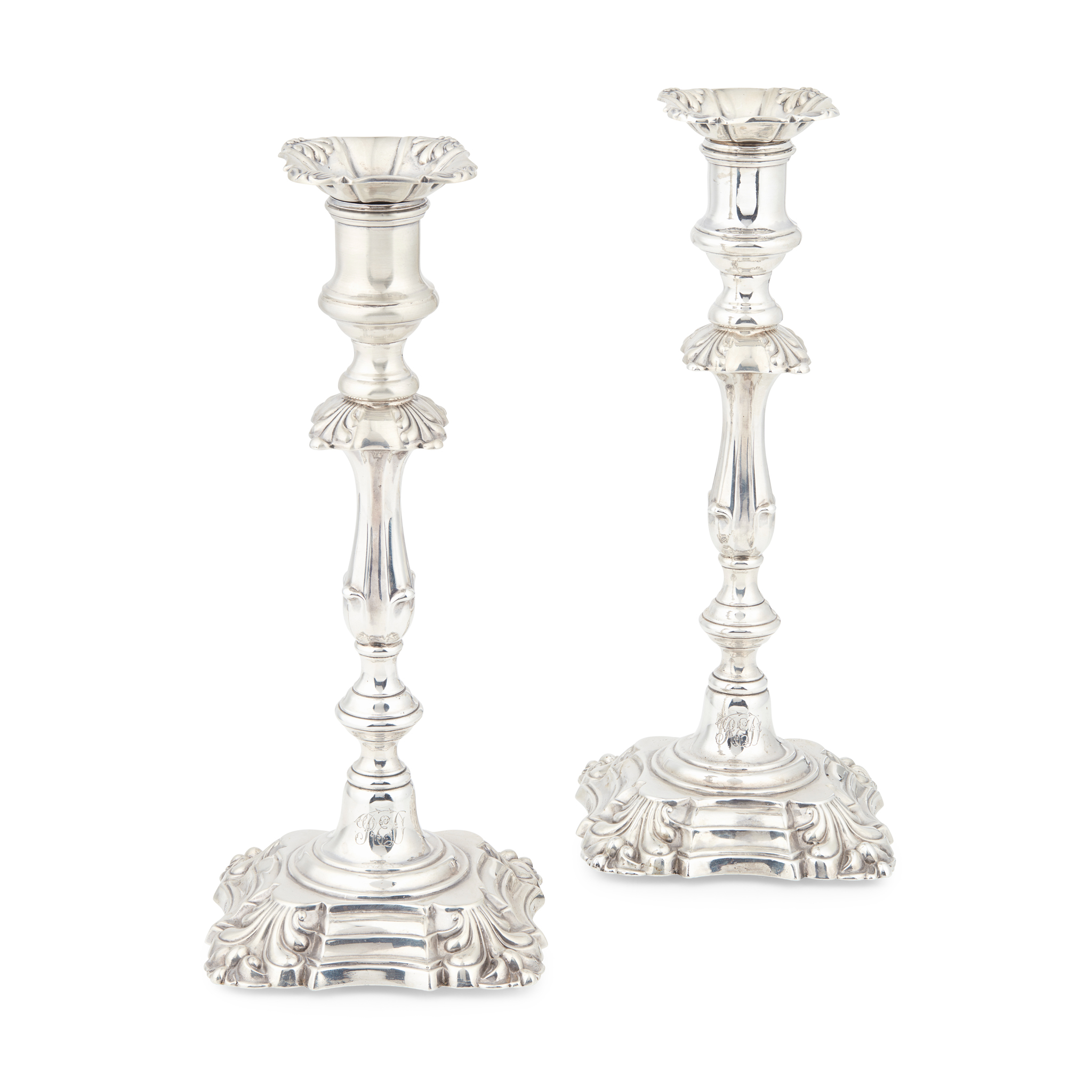 A pair of Victorian candlesticks