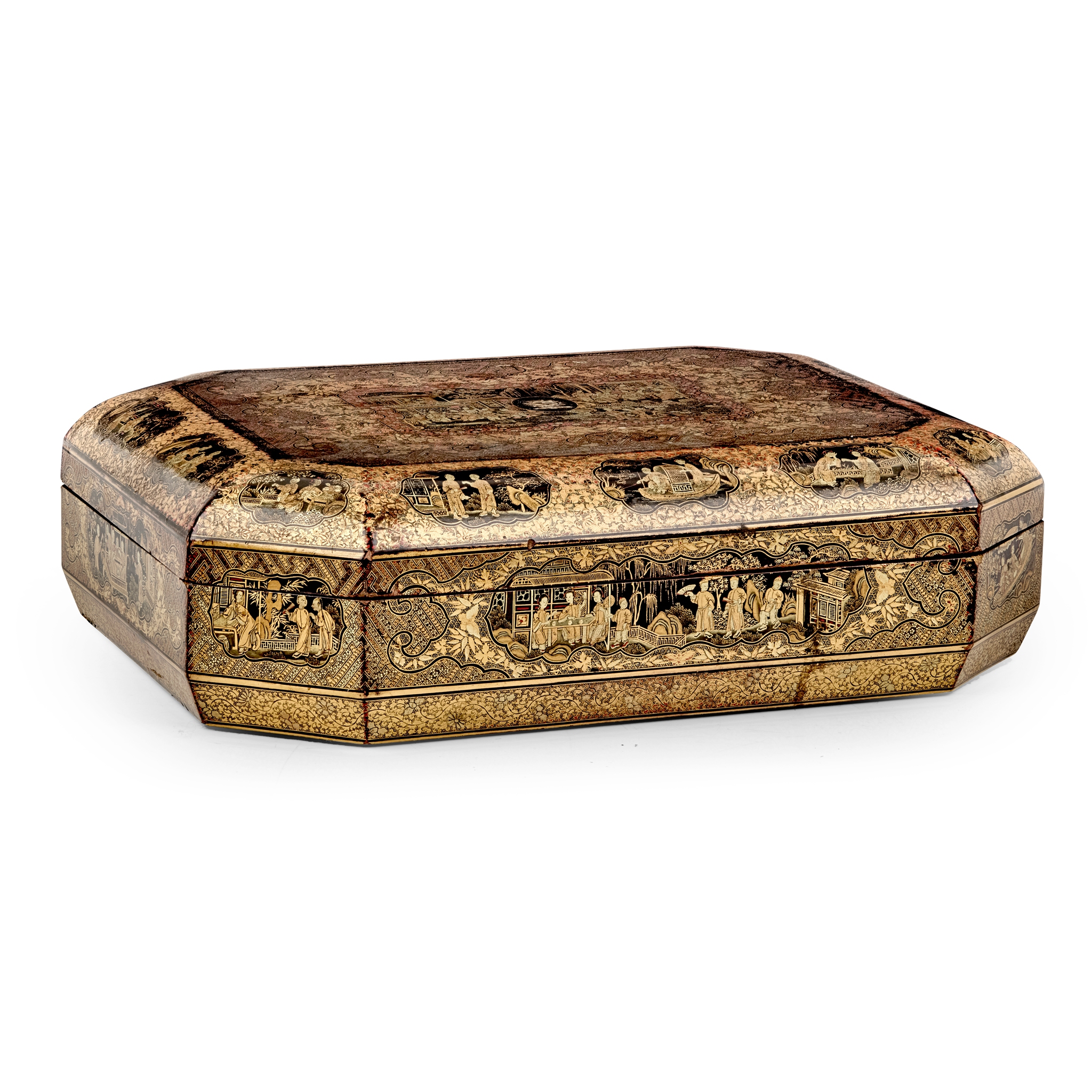 CHINESE EXPORT LACQUER GAMES BOX