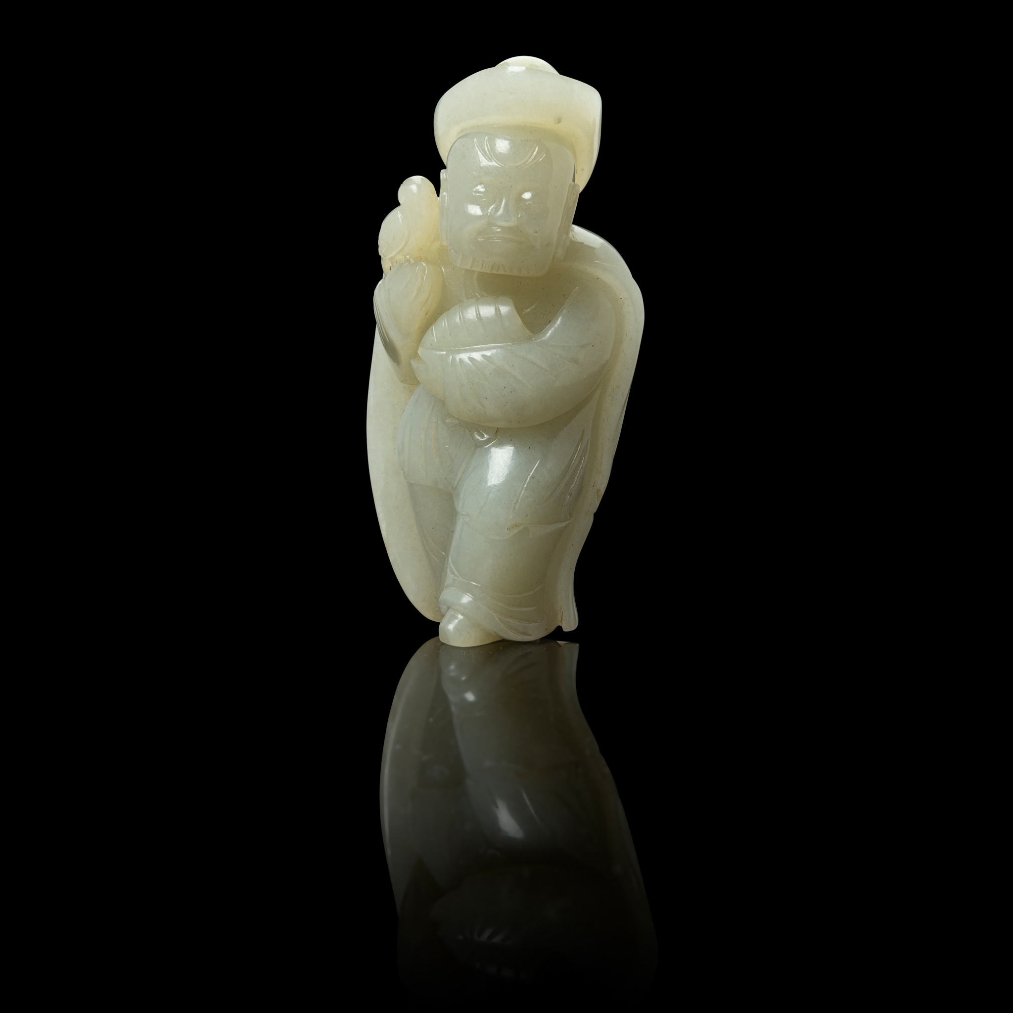 PALE CELADON JADE 'BARBARIAN' FIGURE