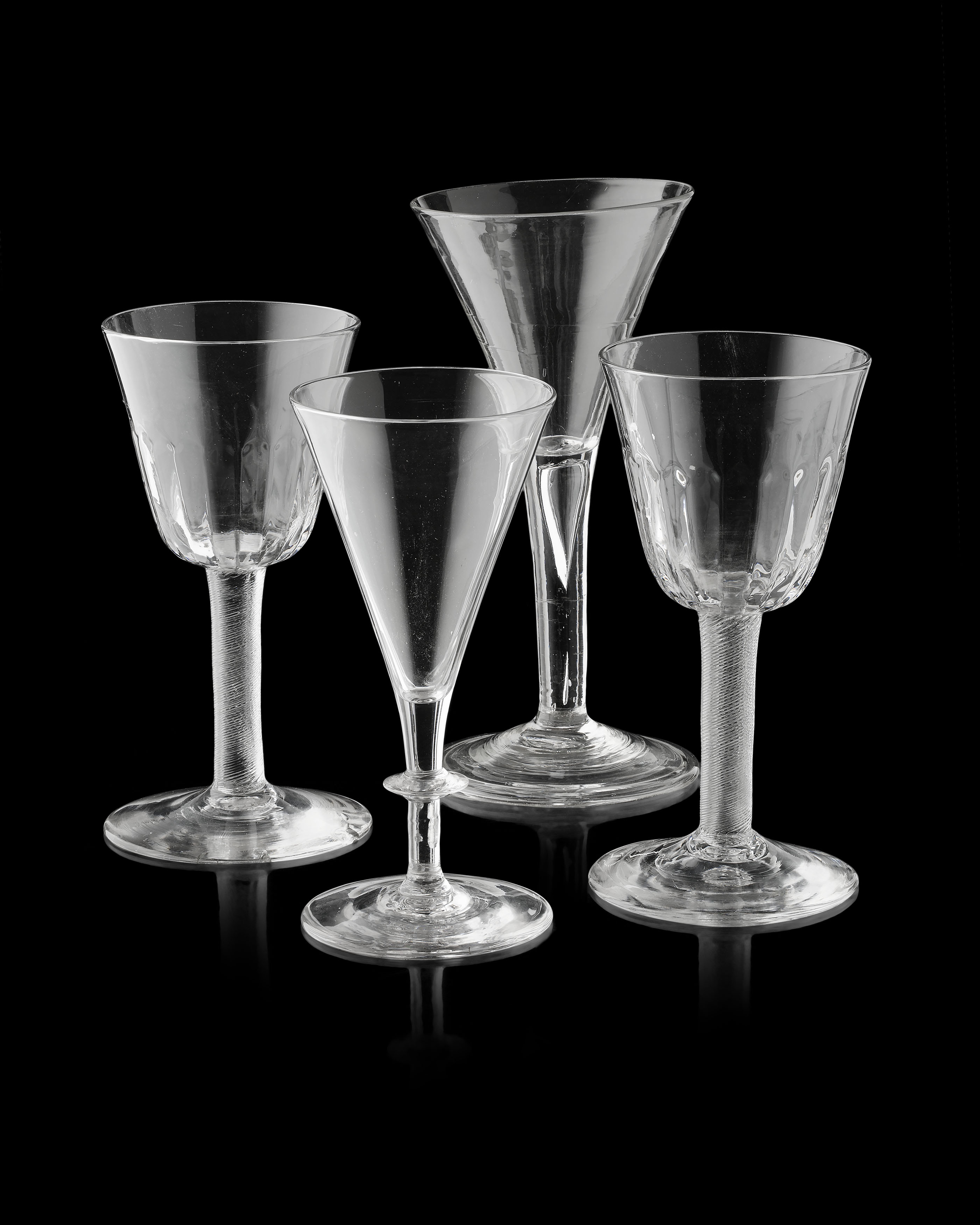 PAIR OF GEORGE III WINE GLASSES