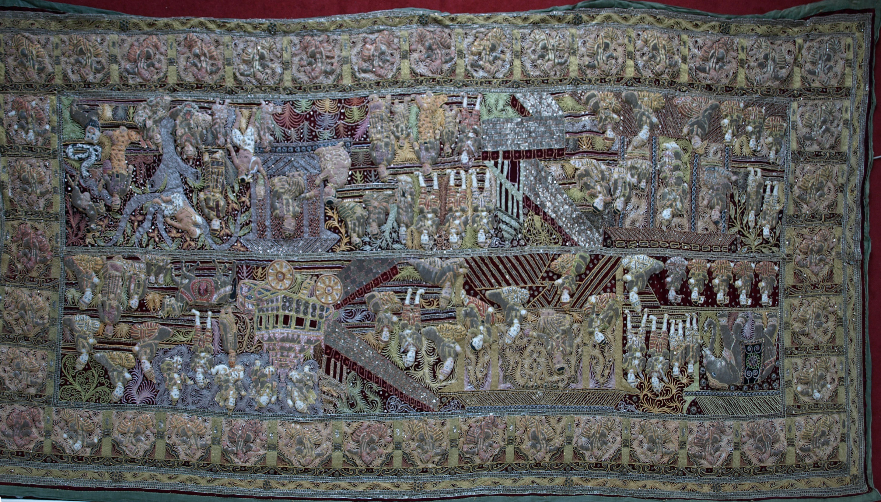 A large 19th century Burmese wall hanging