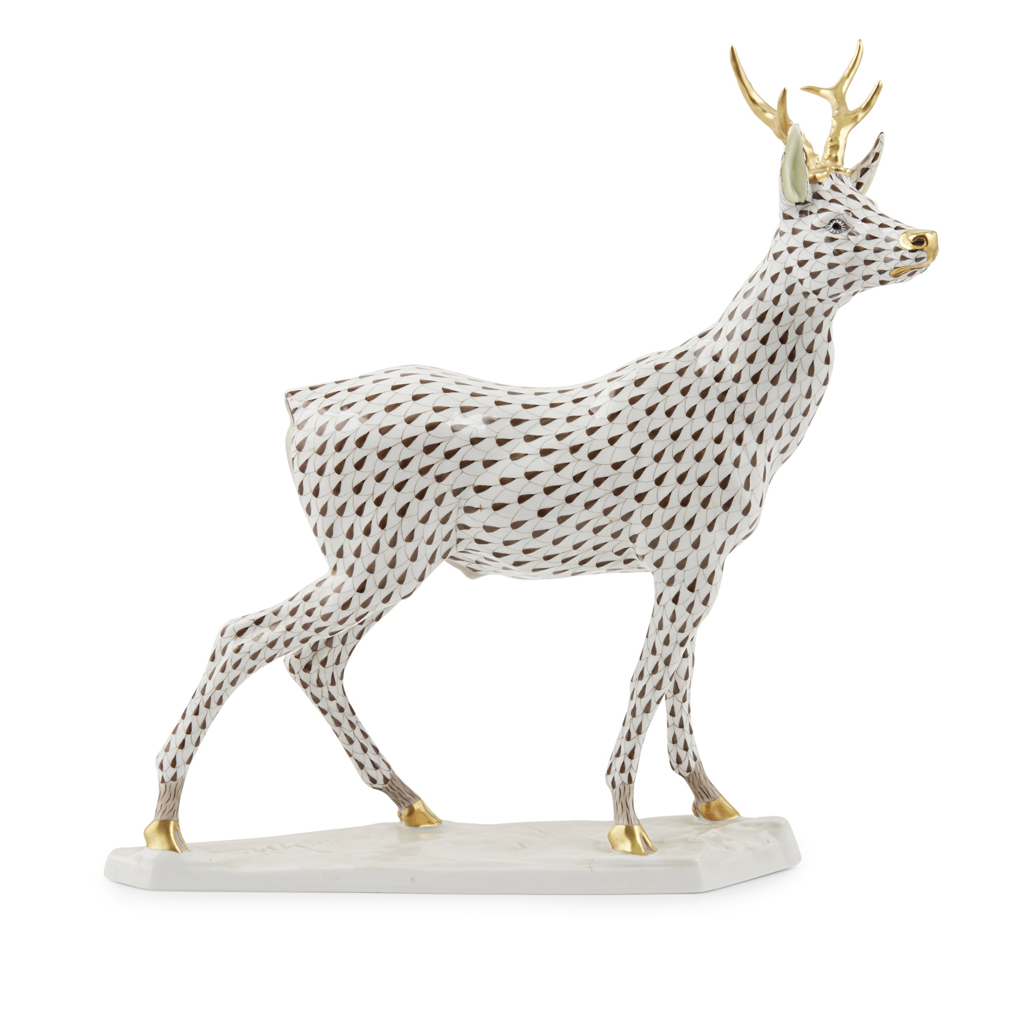 LARGE HEREND FIGURE OF A ROE DEER, MAPPIN & WEBB COLOURWAY