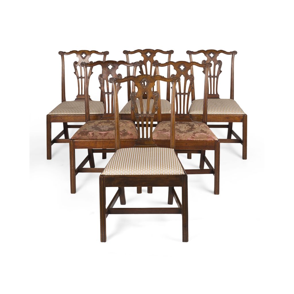SET OF SIX GEORGE III MAHOGANY DINING CHAIRS