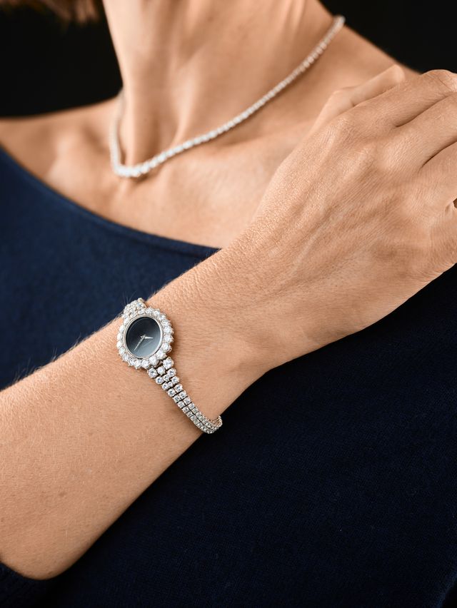 Vacheron Constantin: A white gold and diamond wristwatch, 1974