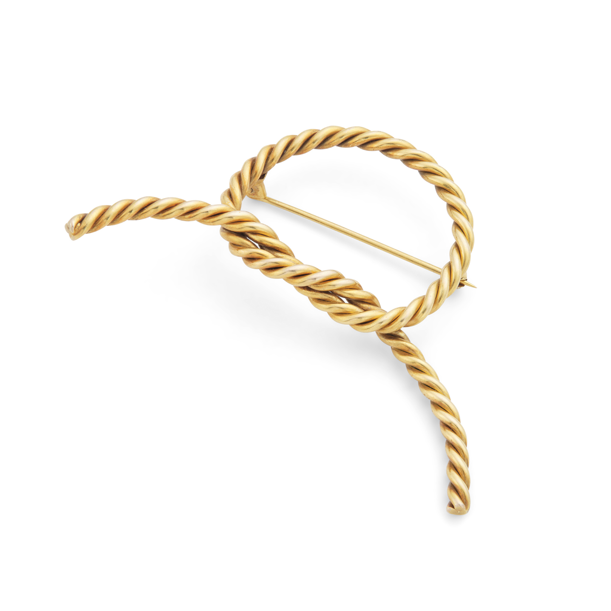 A rope-twist brooch