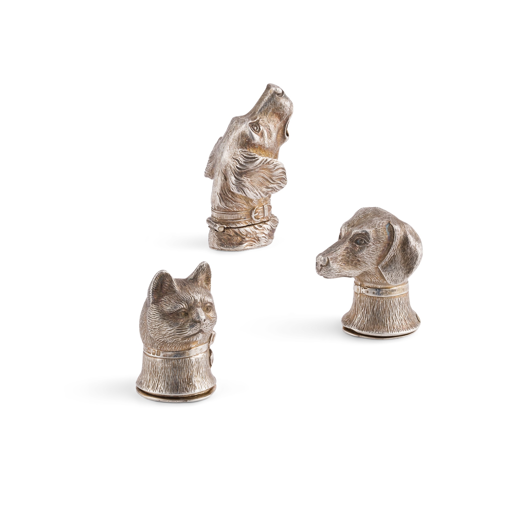 A set of three 1990s novelty animal vesta cases