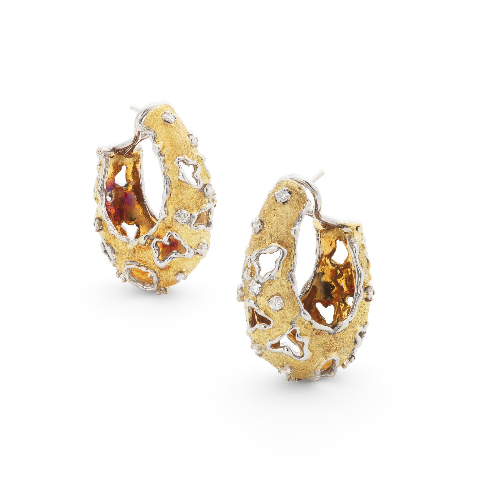 Charles de Temple (Attributed): A pair of diamond "Cloud" earrings