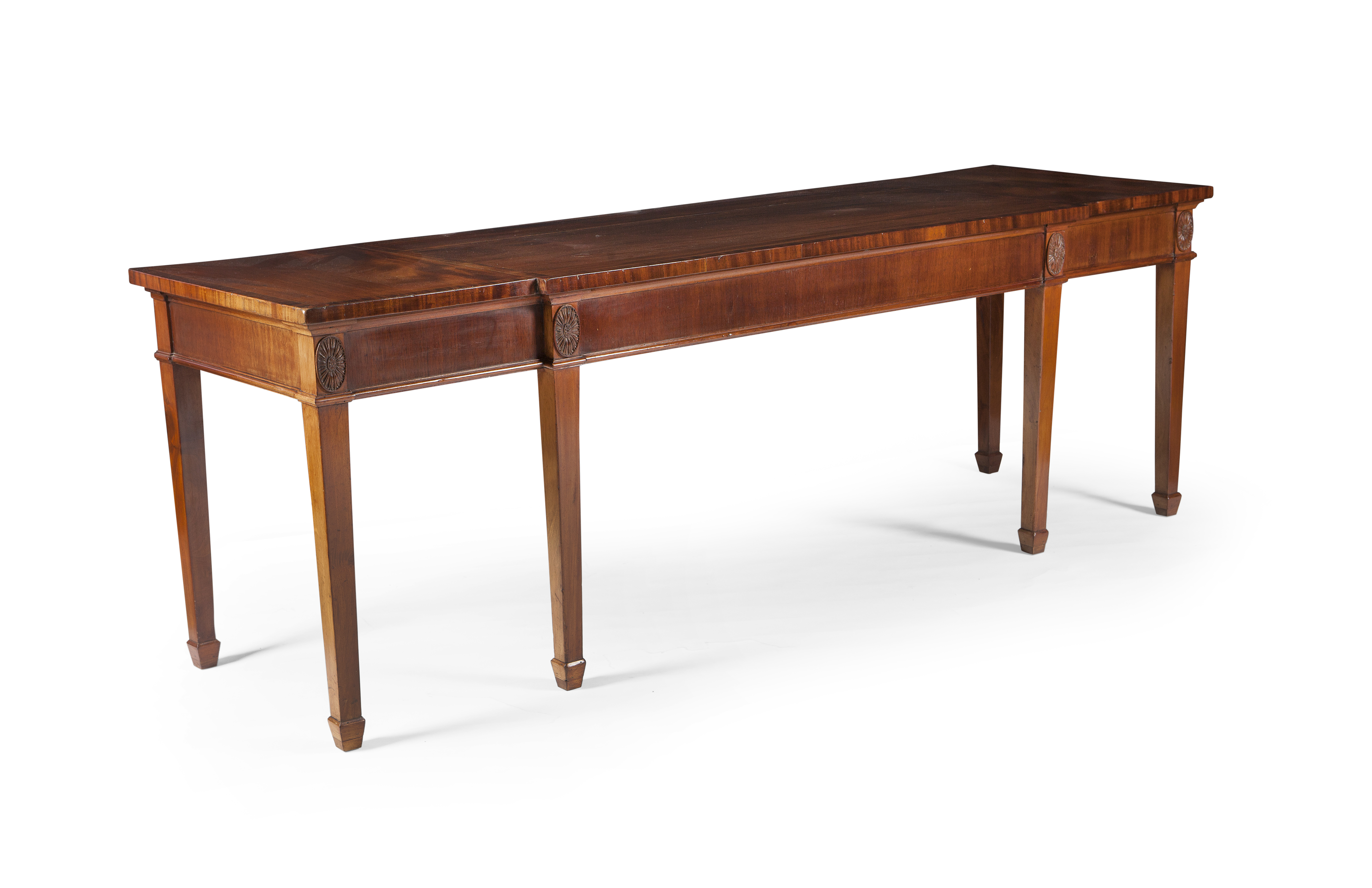 GEORGE III MAHOGANY BREAKFRONT SERVING TABLE