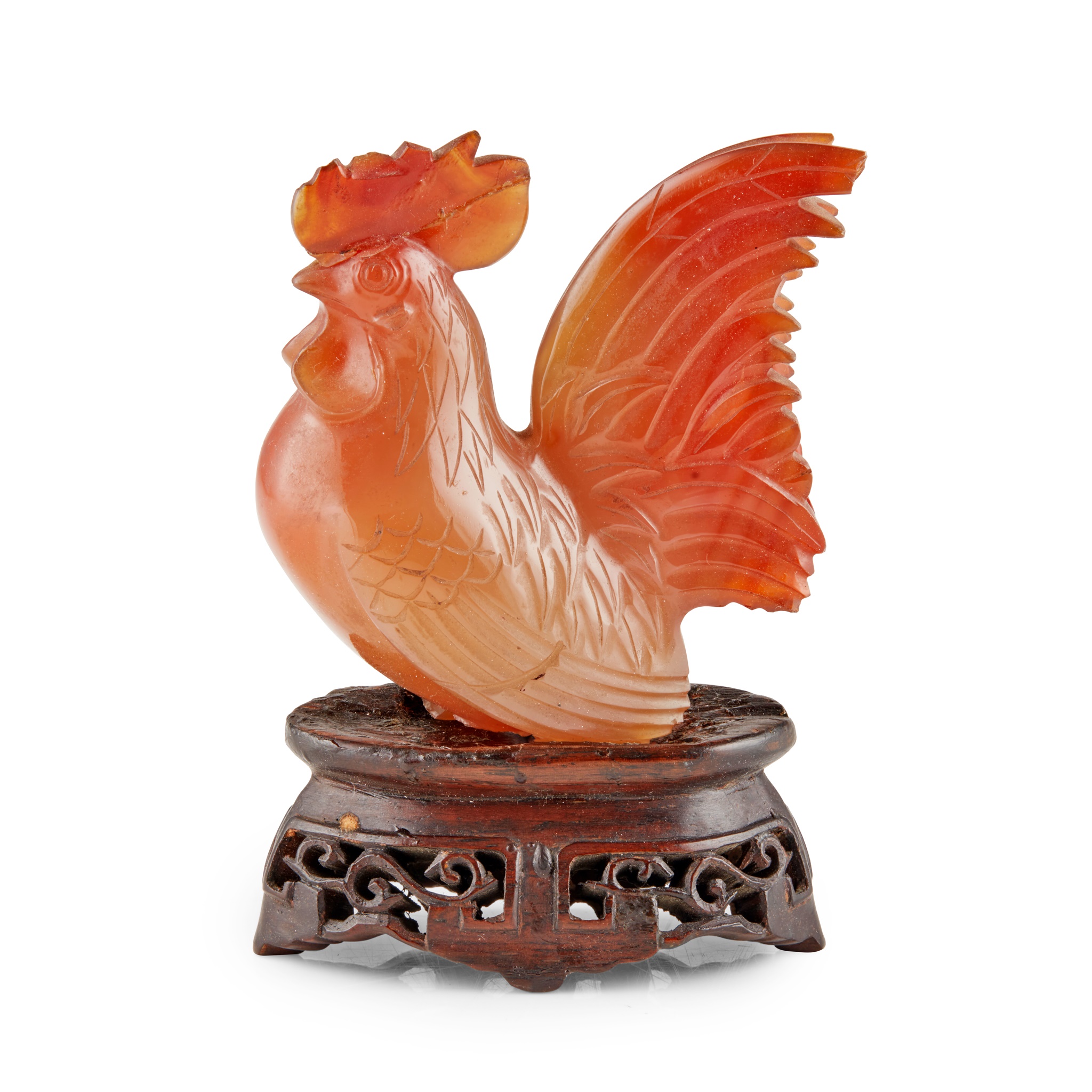AGATE CARVED COCKEREL