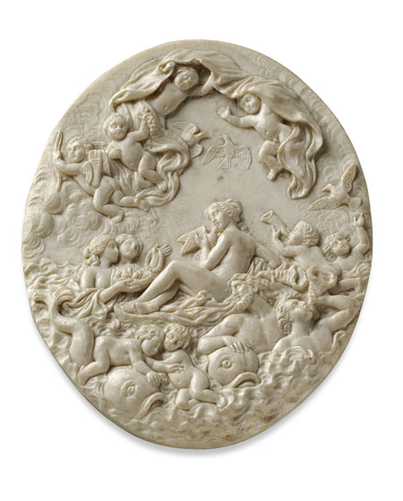 A 19th century ivory oval plaque