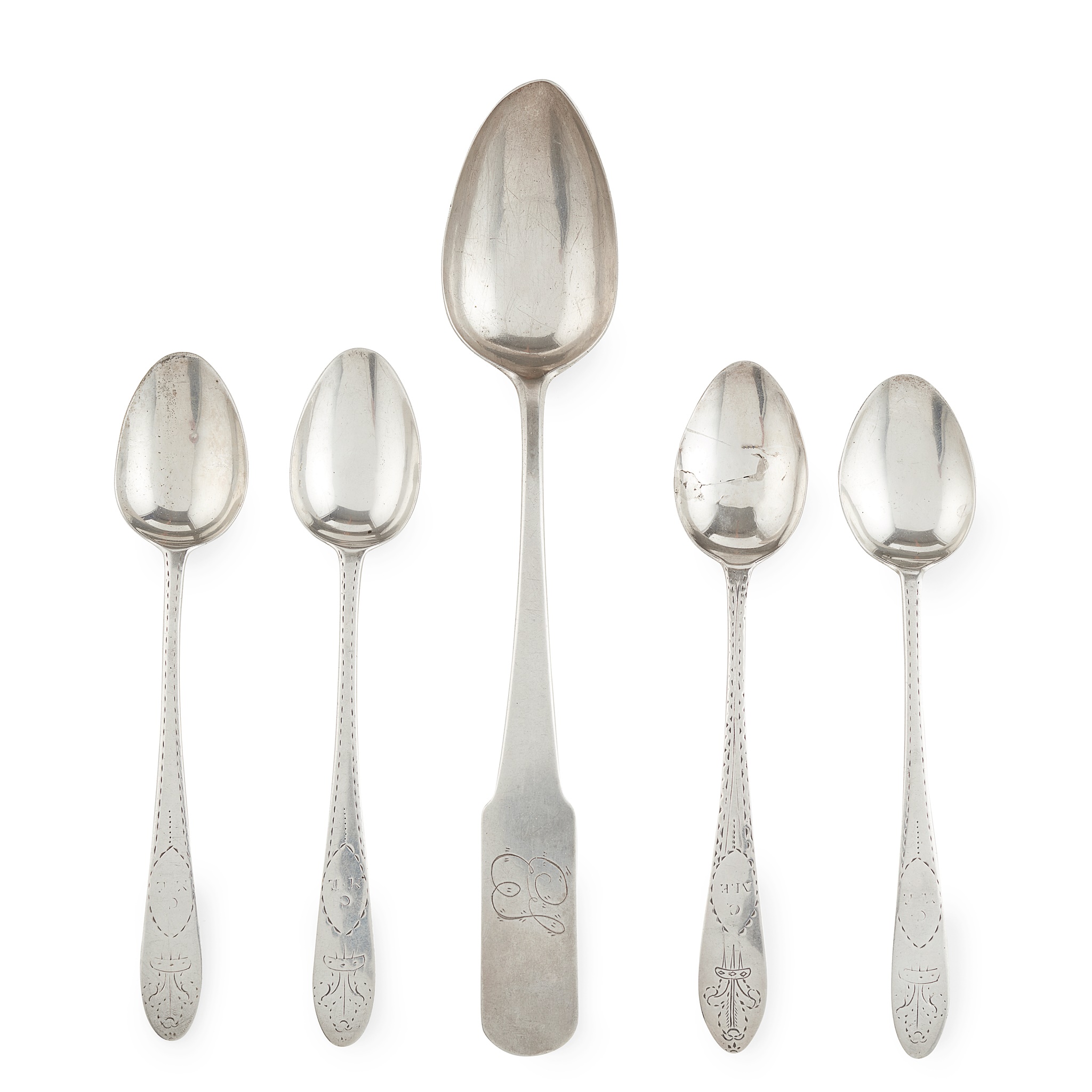 A collection of George III Irish and American spoons