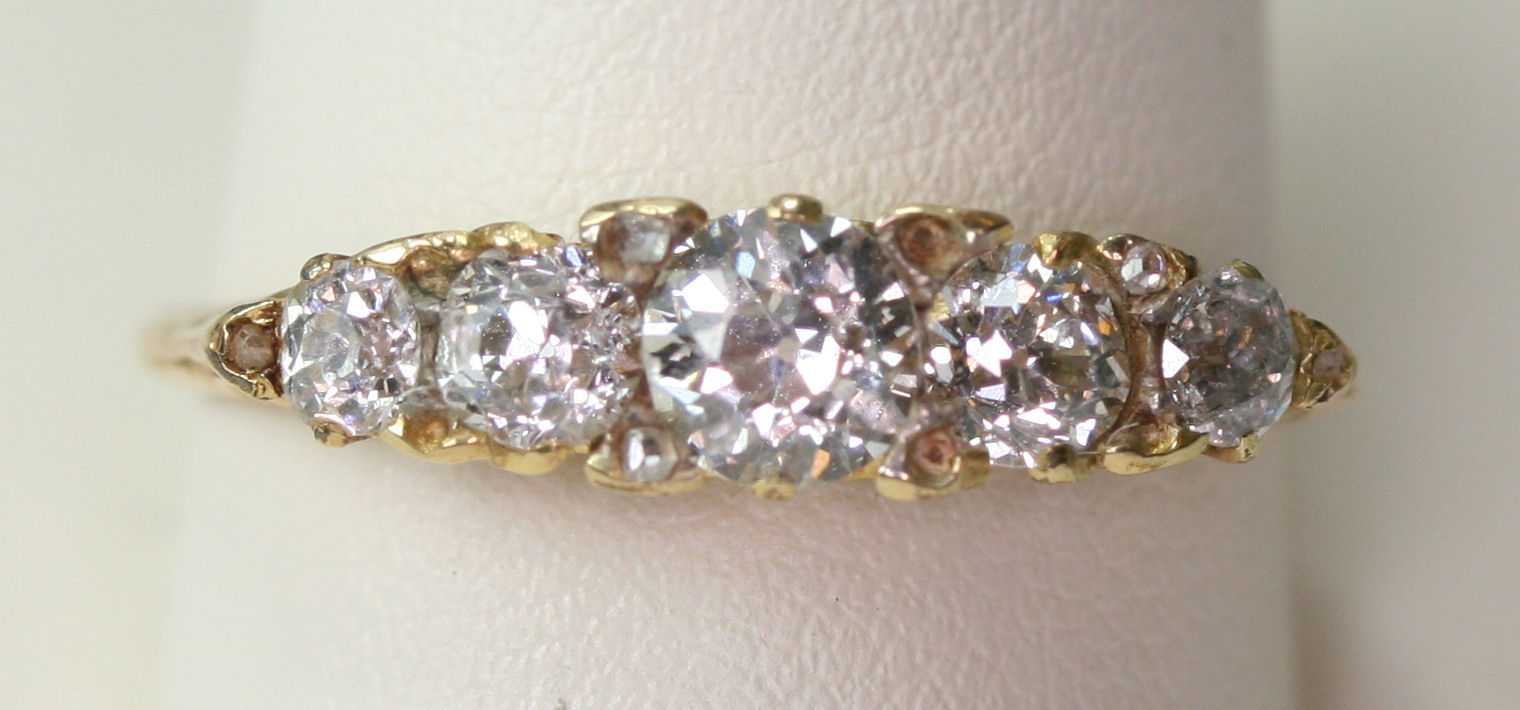 A diamond five-stone ring