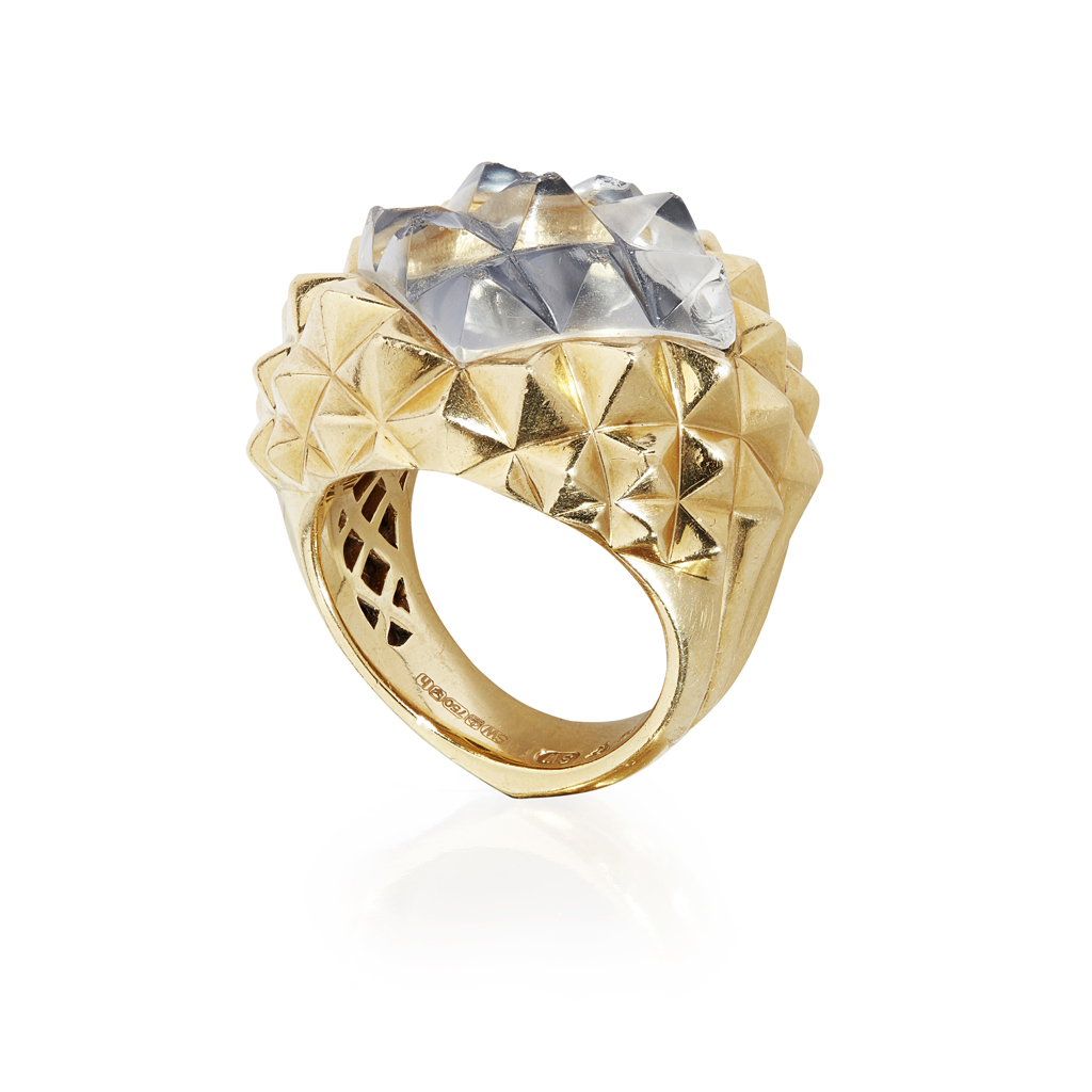 An 18ct gold and rock crystal 'Superstud' ring, Stephen Webster