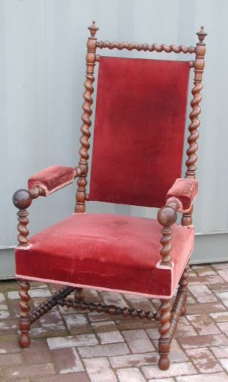 A Louis XIII style walnut open armchair