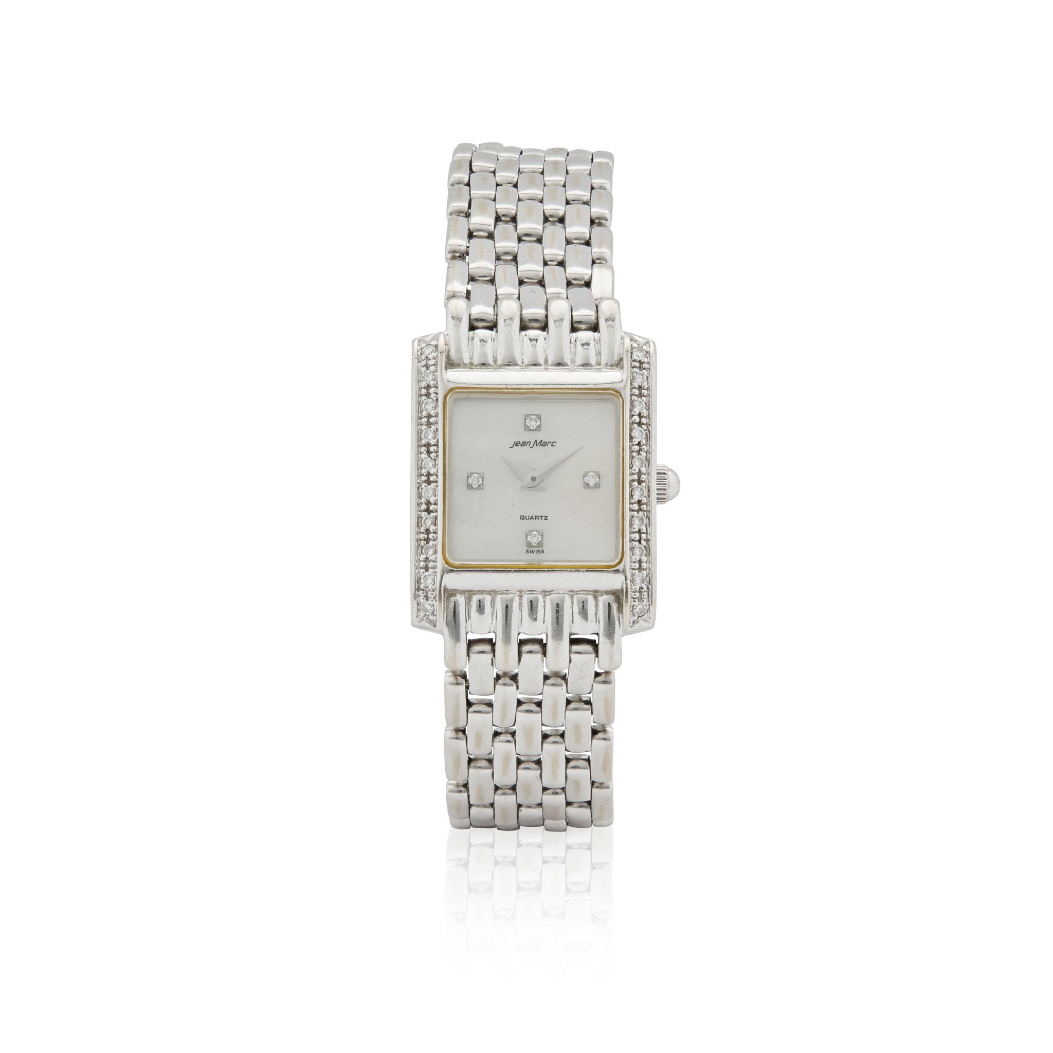 Jean Marc. An 18k white gold and diamond quartz bracelet watch