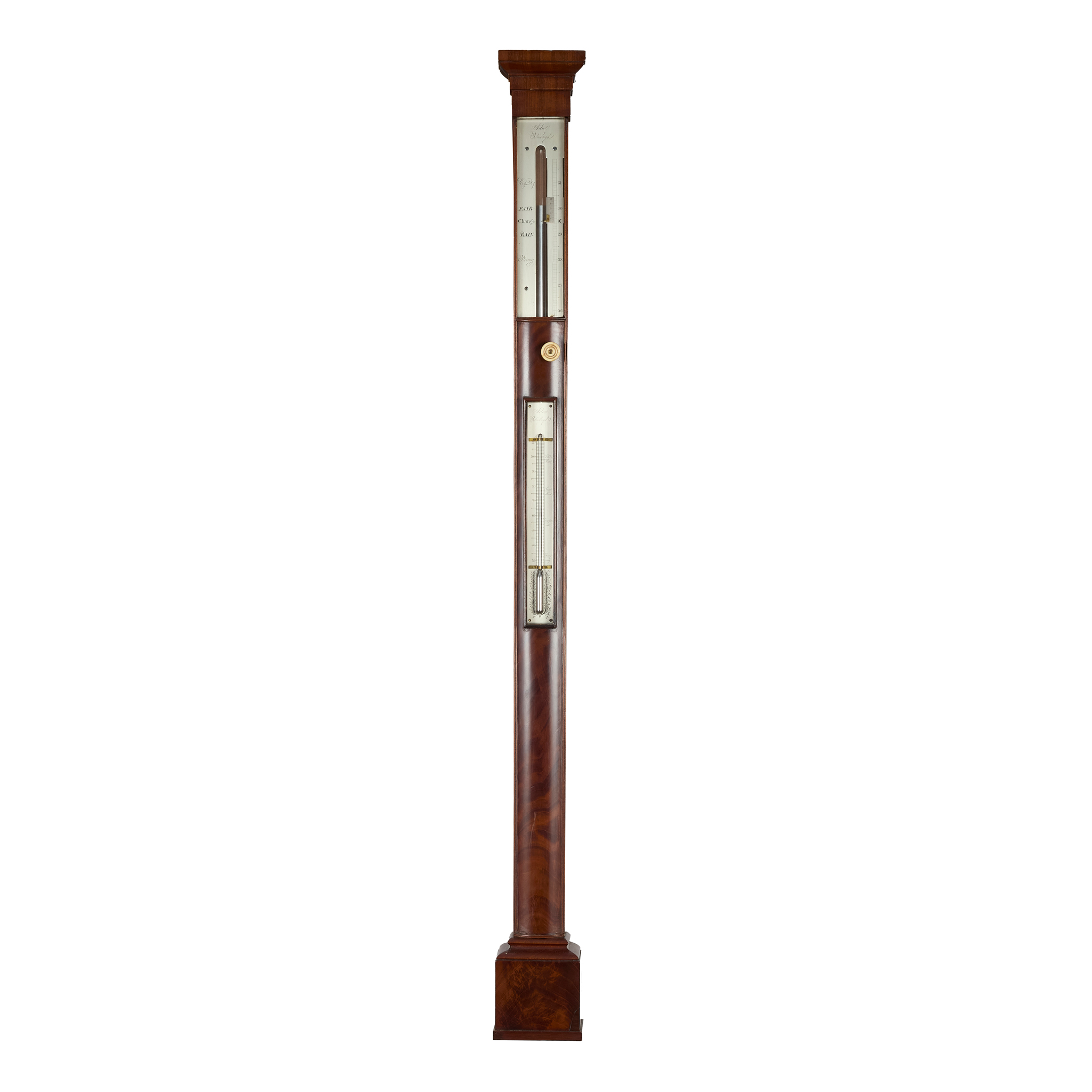 SCOTTISH REGENCY MAHOGANY STICK BAROMETER, ADIE, EDINBURGH